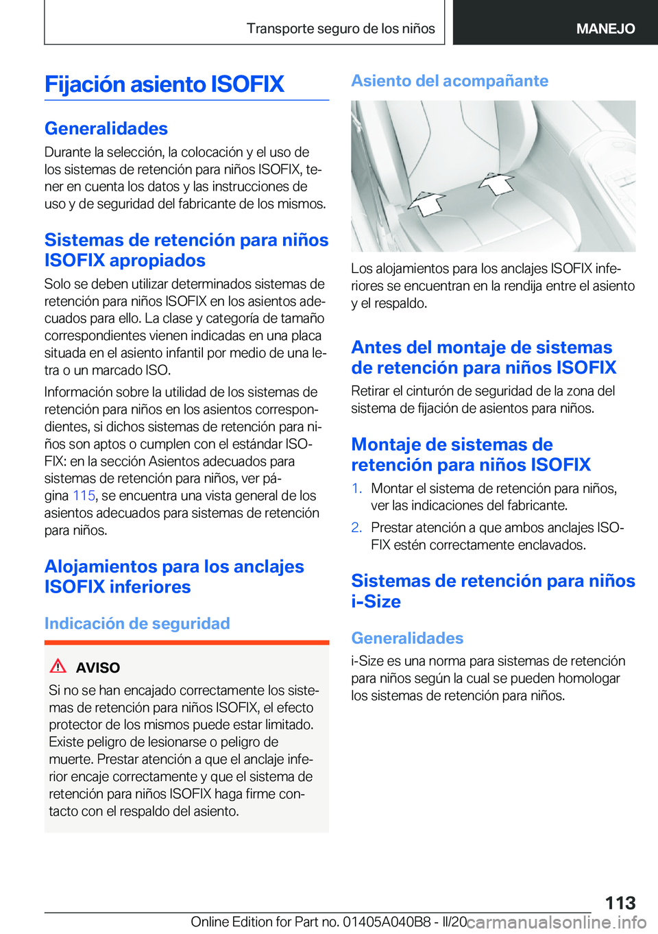 BMW Z4 2020  Manuales de Empleo (in Spanish) �F�i�j�a�c�i�