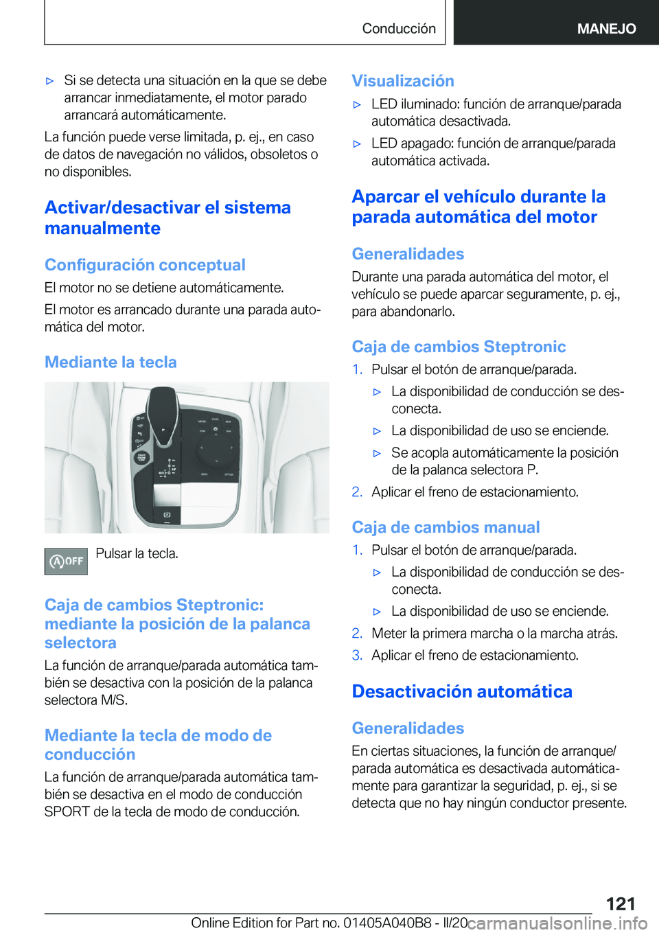 BMW Z4 2020  Manuales de Empleo (in Spanish) 'x�S�i��s�e��d�e�t�e�c�t�a��u�n�a��s�i�t�u�a�c�i�