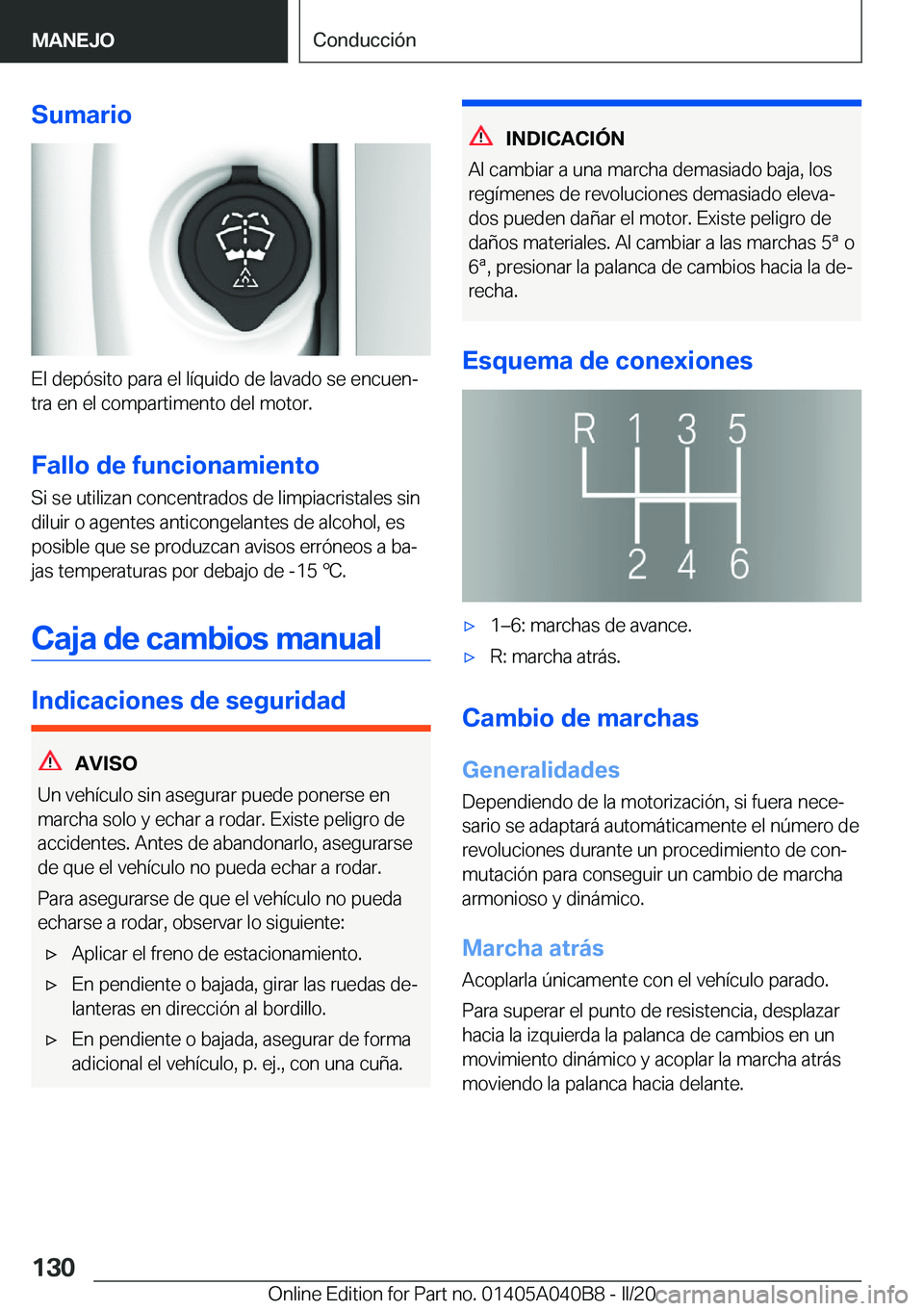 BMW Z4 2020  Manuales de Empleo (in Spanish) �S�u�m�a�r�i�o
�E�l��d�e�p�