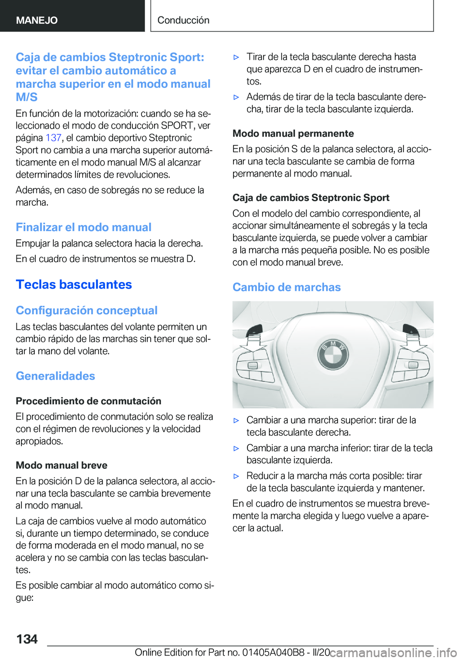 BMW Z4 2020  Manuales de Empleo (in Spanish) �C�a�j�a��d�e��c�a�m�b�i�o�s��S�t�e�p�t�r�o�n�i�c��S�p�o�r�t�:
�e�v�i�t�a�r��e�l��c�a�m�b�i�o��a�u�t�o�m�