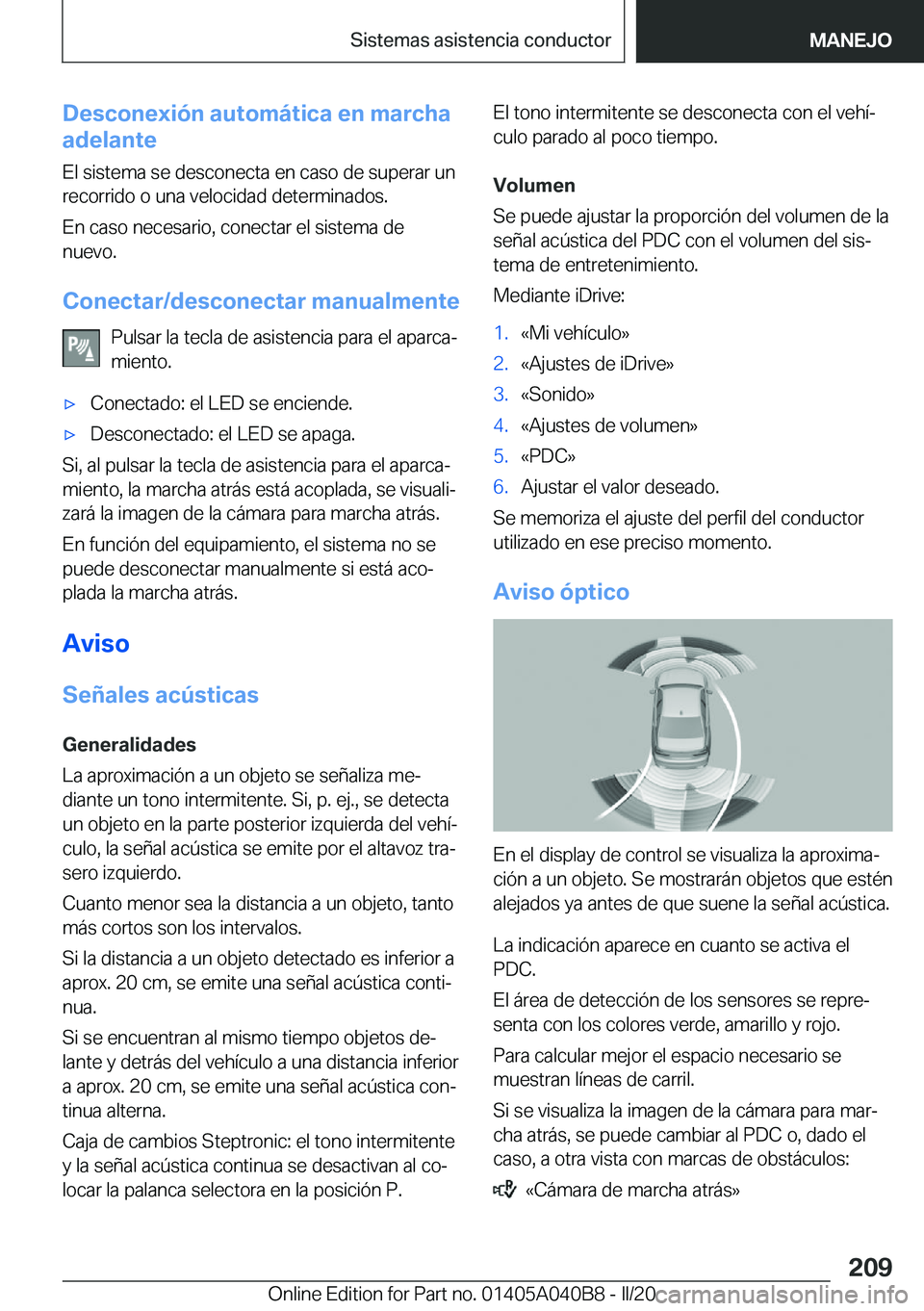 BMW Z4 2020  Manuales de Empleo (in Spanish) �D�e�s�c�o�n�e�x�i�