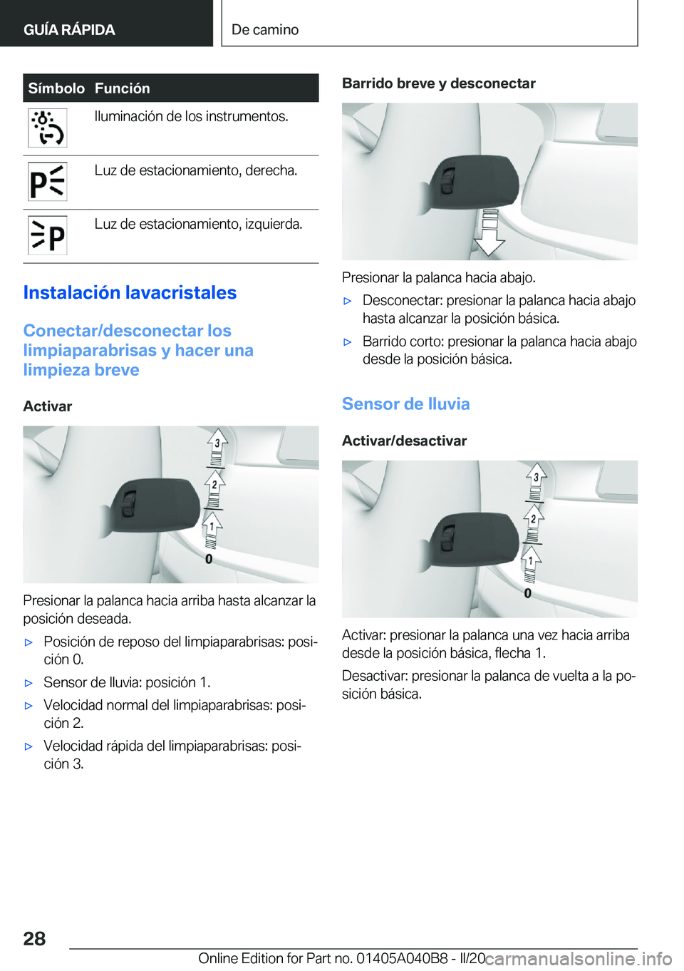 BMW Z4 2020  Manuales de Empleo (in Spanish) �S�