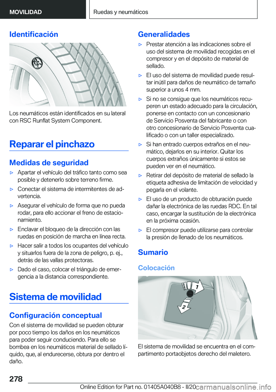 BMW Z4 2020  Manuales de Empleo (in Spanish) �I�d�e�n�t�i�f�i�c�a�c�i�