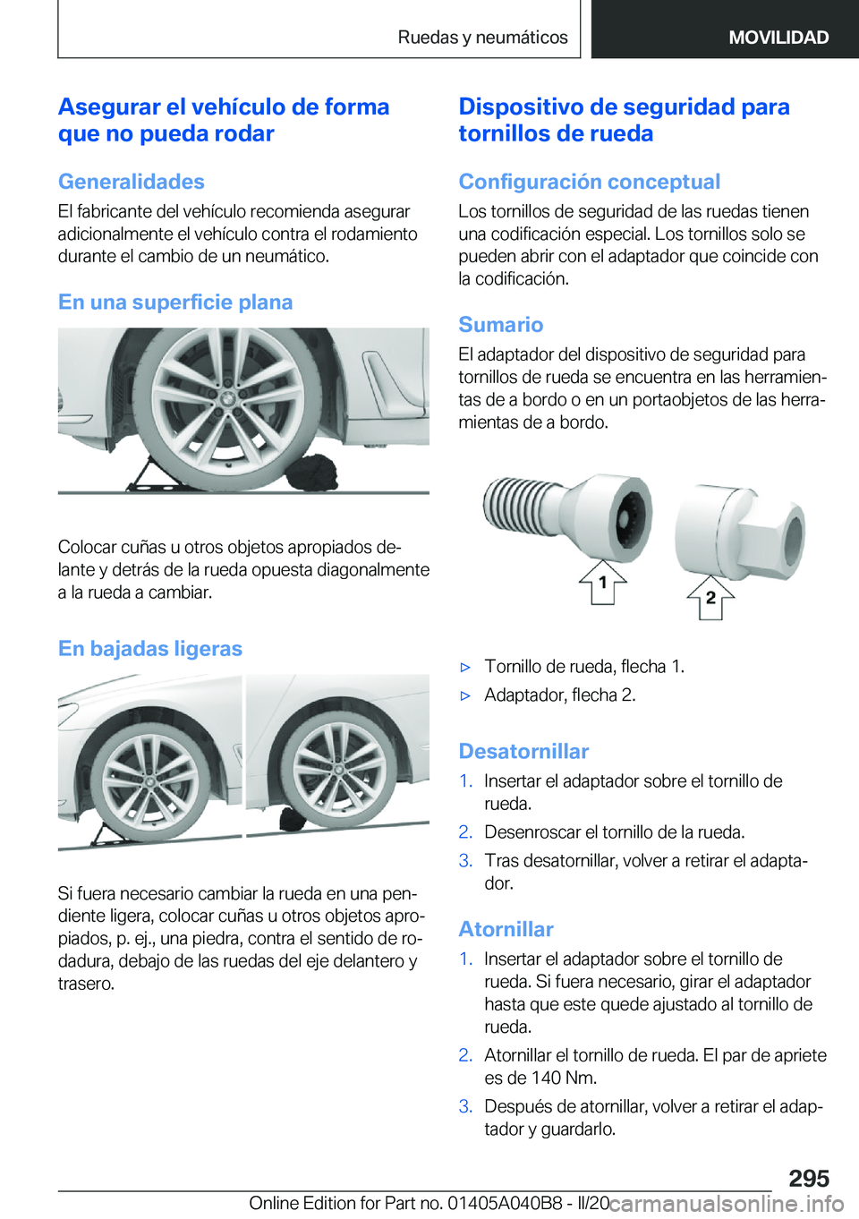 BMW Z4 2020  Manuales de Empleo (in Spanish) �A�s�e�g�u�r�a�r��e�l��v�e�h�
