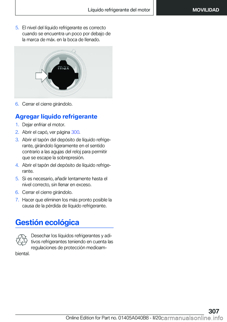 BMW Z4 2020  Manuales de Empleo (in Spanish) �5�.�E�l��n�i�v�e�l��d�e�l��l�