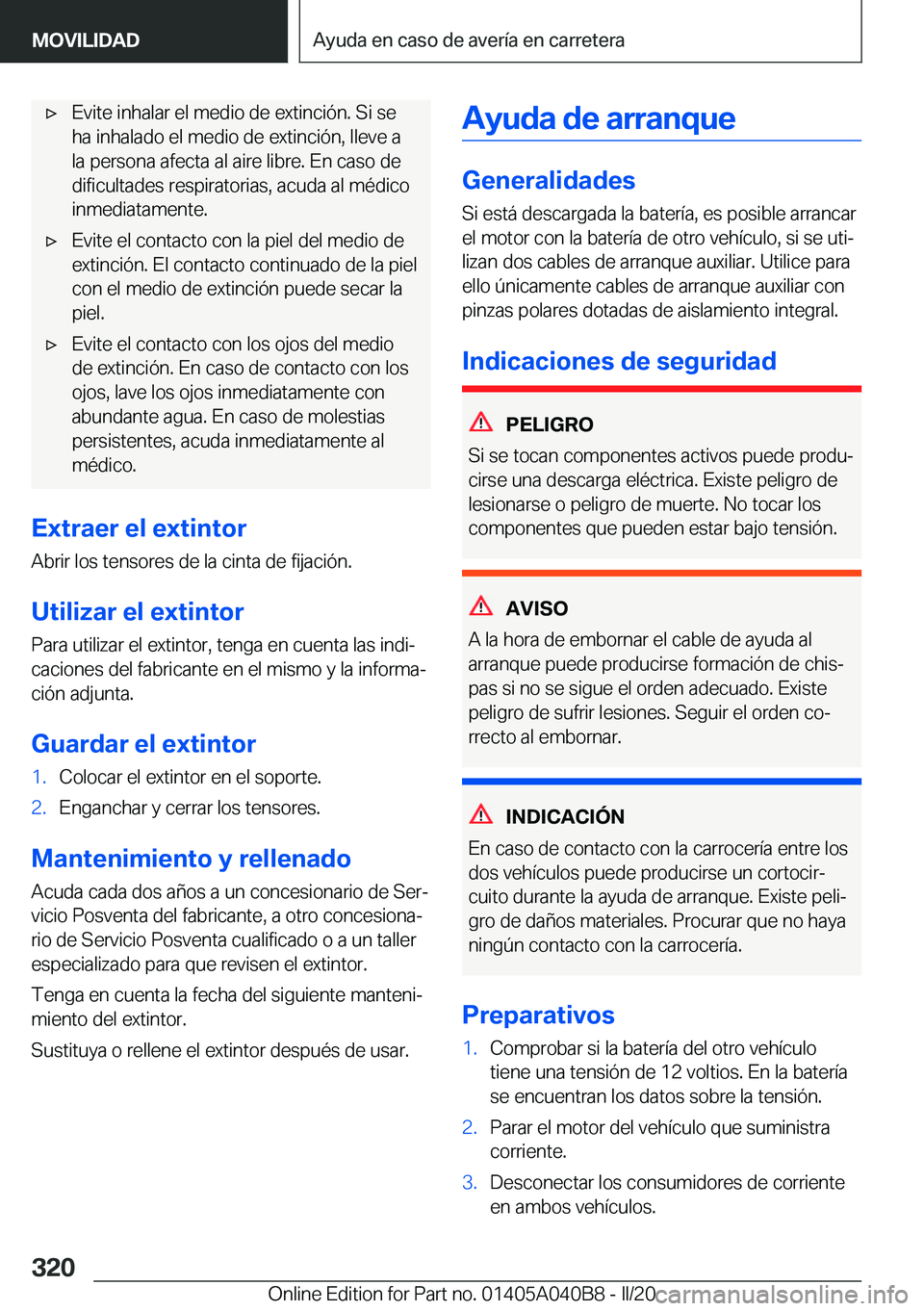 BMW Z4 2020  Manuales de Empleo (in Spanish) 'x�E�v�i�t�e��i�n�h�a�l�a�r��e�l��m�e�d�i�o��d�e��e�x�t�i�n�c�i�