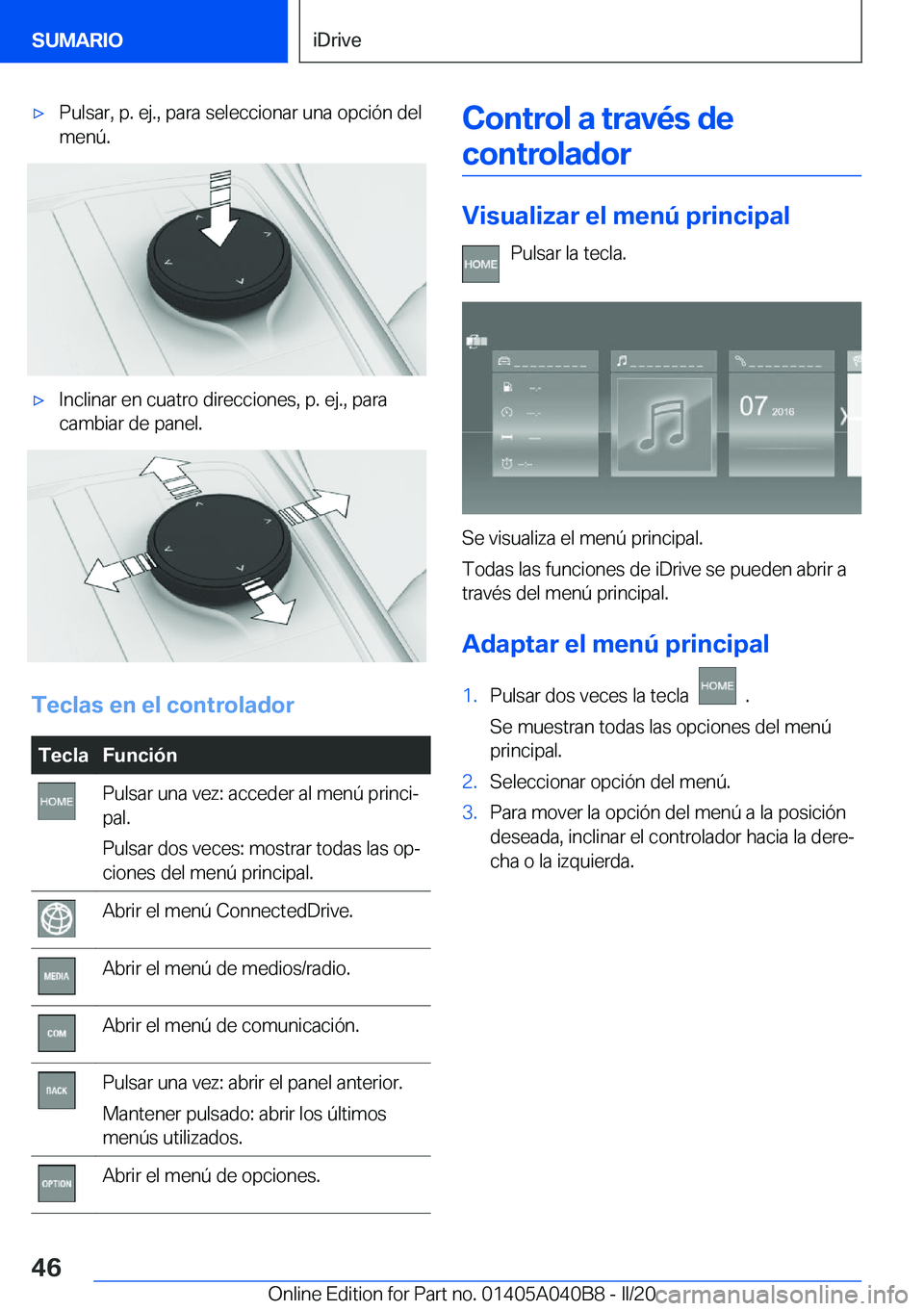 BMW Z4 2020  Manuales de Empleo (in Spanish) 'x�P�u�l�s�a�r�,��p�.��e�j�.�,��p�a�r�a��s�e�l�e�c�c�i�o�n�a�r��u�n�a��o�p�c�i�