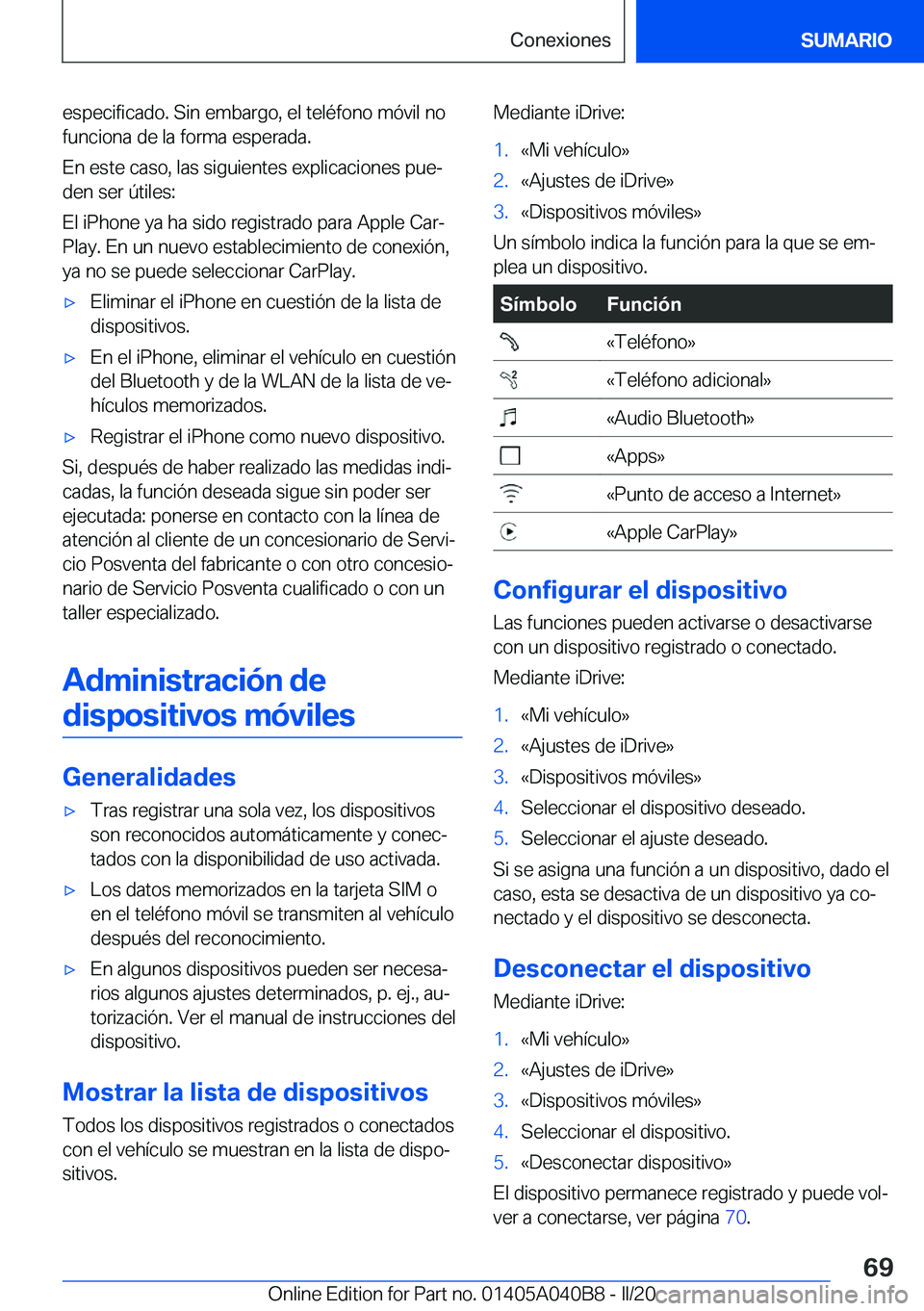 BMW Z4 2020  Manuales de Empleo (in Spanish) �e�s�p�e�c�i�f�i�c�a�d�o�.��S�i�n��e�m�b�a�r�g�o�,��e�l��t�e�l�é�f�o�n�o��m�