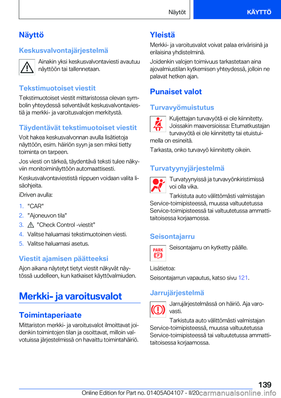 BMW Z4 2020  Omistajan Käsikirja (in Finnish) �N�
