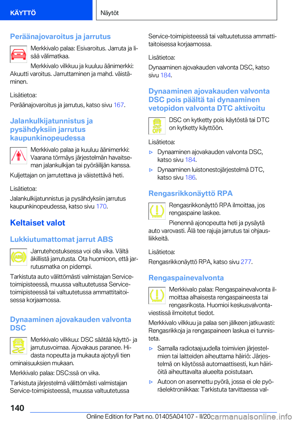 BMW Z4 2020  Omistajan Käsikirja (in Finnish) �P�e�r�