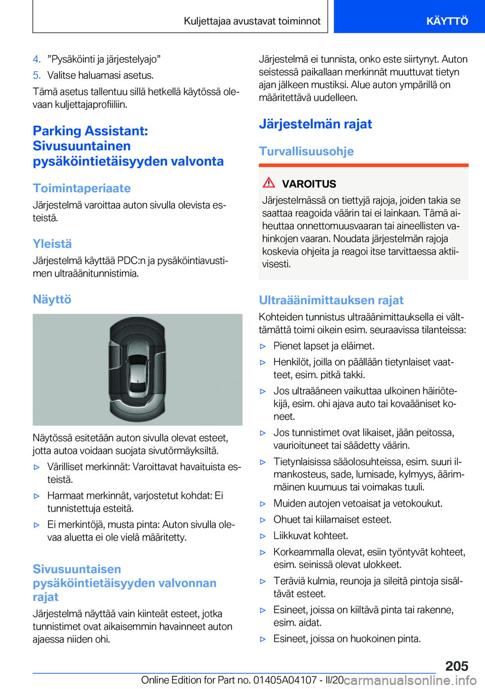 BMW Z4 2020  Omistajan Käsikirja (in Finnish) �4�.w�P�y�s�
