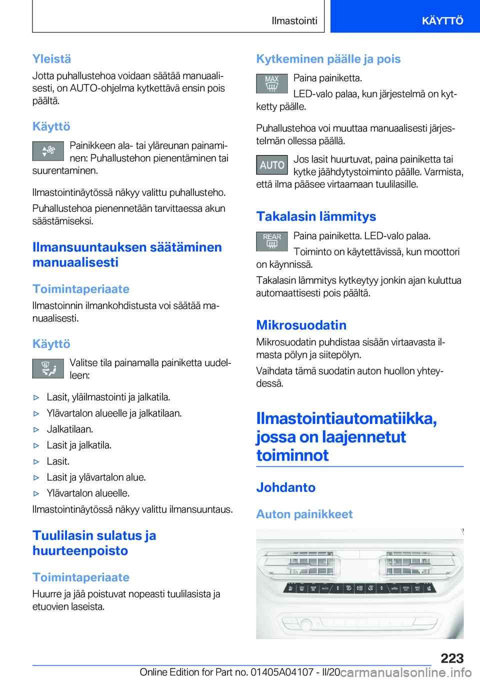 BMW Z4 2020  Omistajan Käsikirja (in Finnish) �Y�l�e�i�s�t�