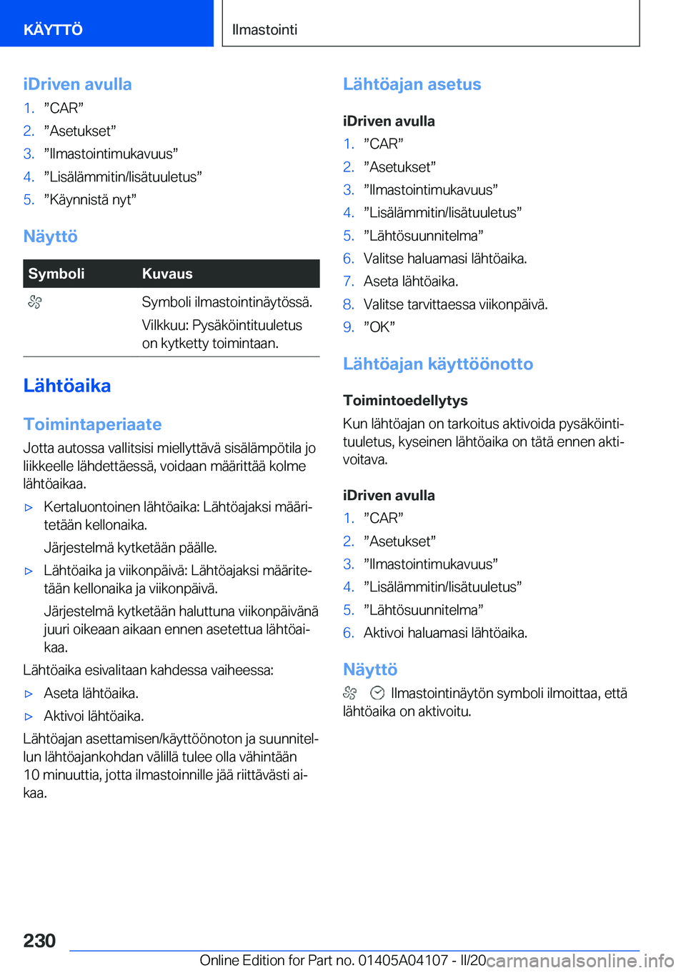 BMW Z4 2020  Omistajan Käsikirja (in Finnish) �i�D�r�i�v�e�n��a�v�u�l�l�a�1�.w�C�A�Rw�2�.w�A�s�e�t�u�k�s�e�tw�3�.w�I�l�m�a�s�t�o�i�n�t�i�m�u�k�a�v�u�u�sw�4�.w�L�i�s�