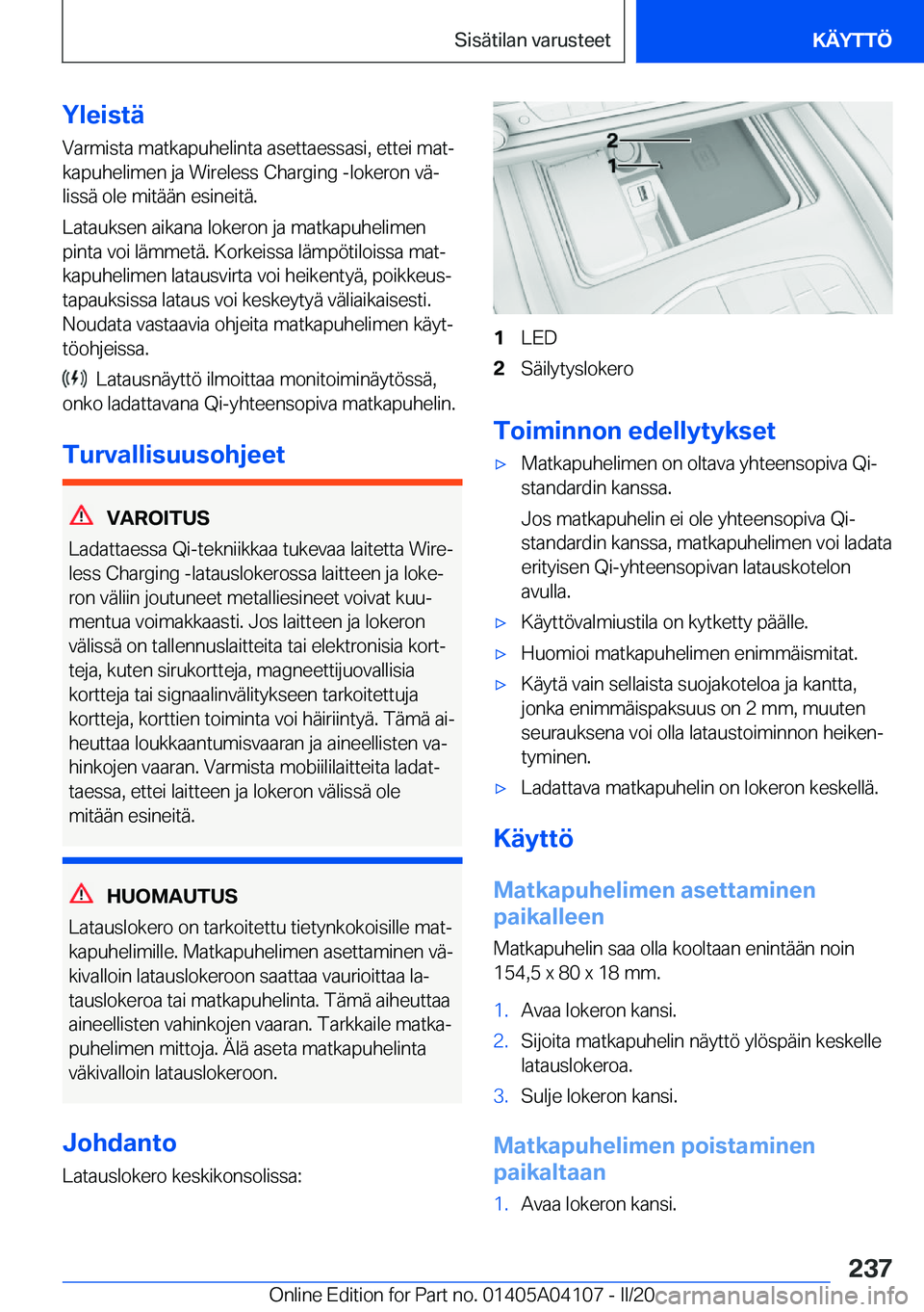 BMW Z4 2020  Omistajan Käsikirja (in Finnish) �Y�l�e�i�s�t�