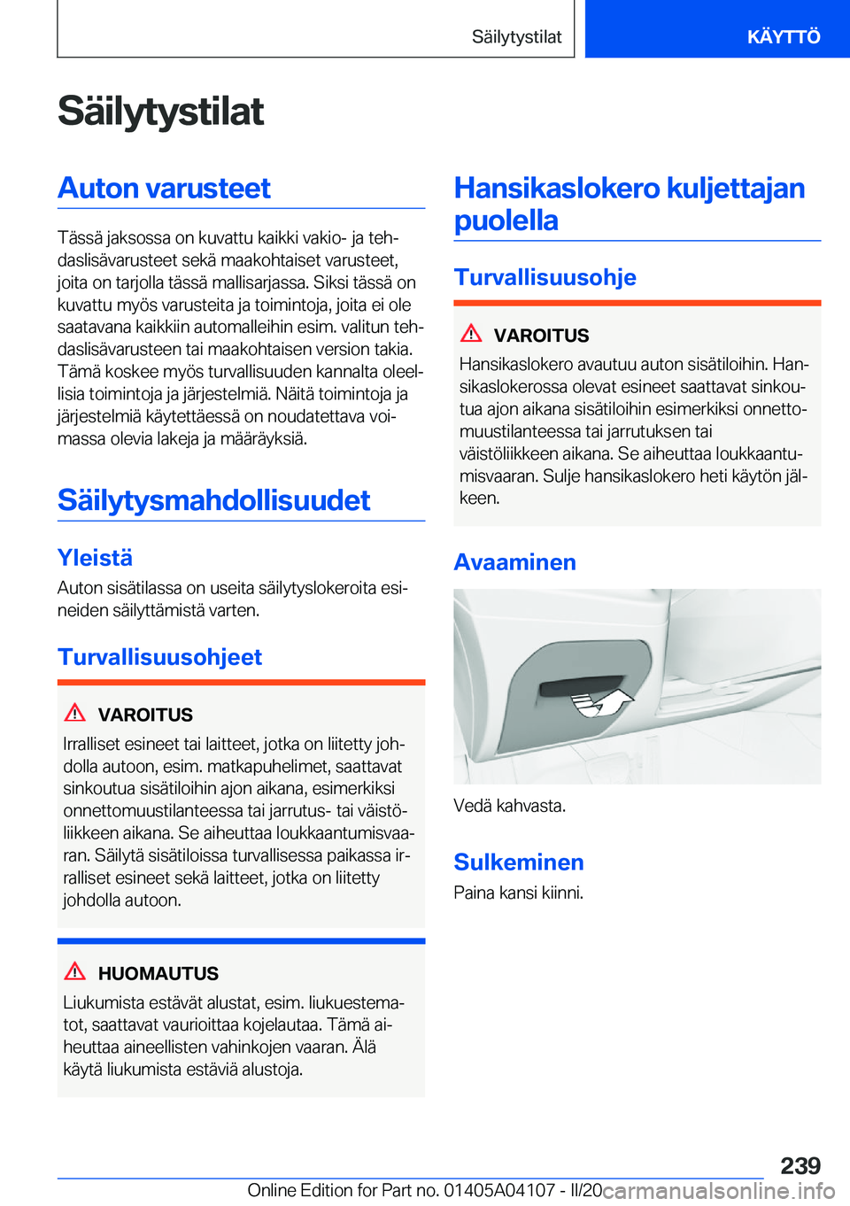 BMW Z4 2020  Omistajan Käsikirja (in Finnish) �S�