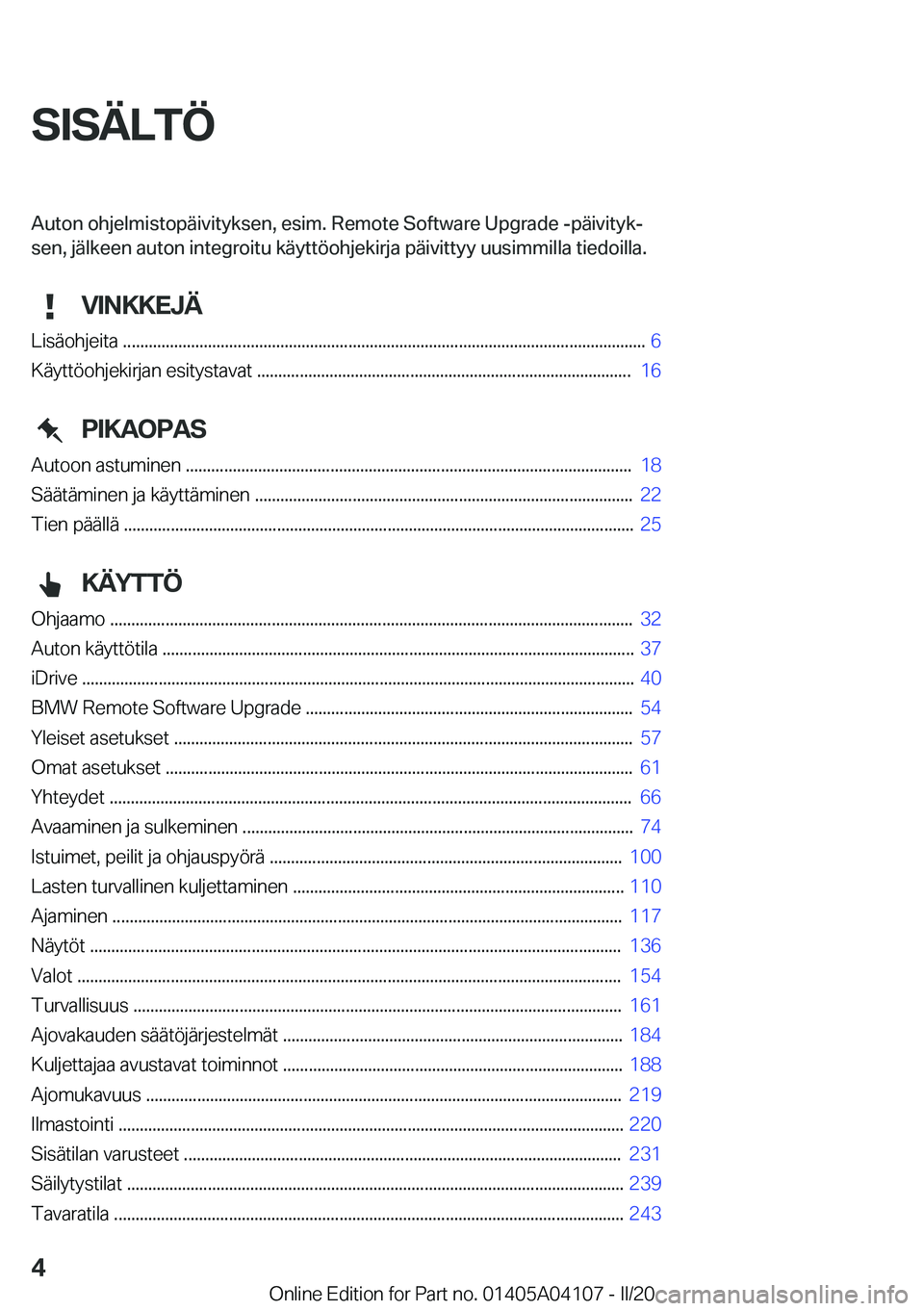 BMW Z4 2020  Omistajan Käsikirja (in Finnish) �S�I�S�