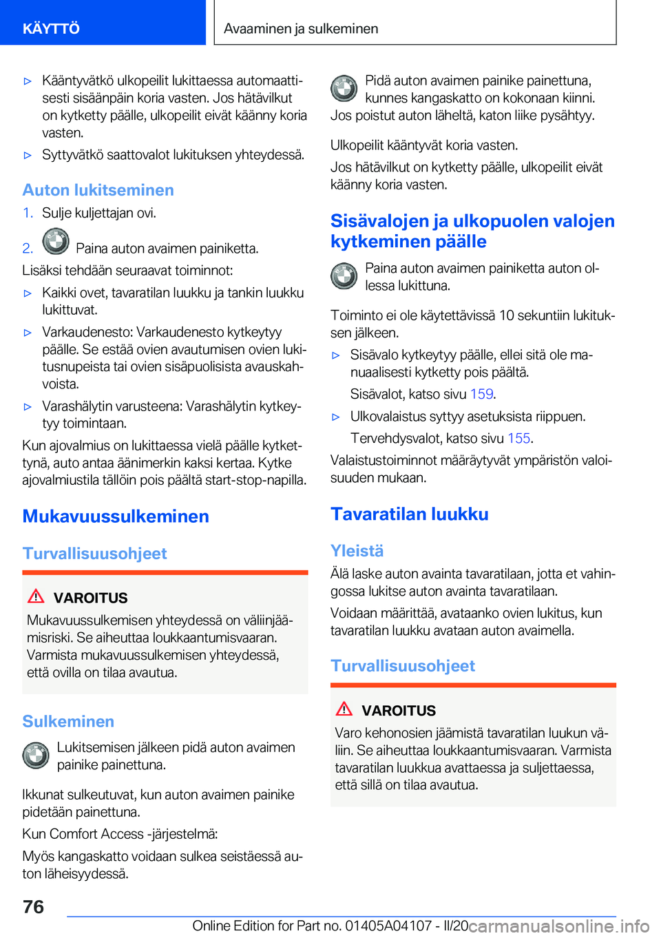 BMW Z4 2020  Omistajan Käsikirja (in Finnish) 'x�K�