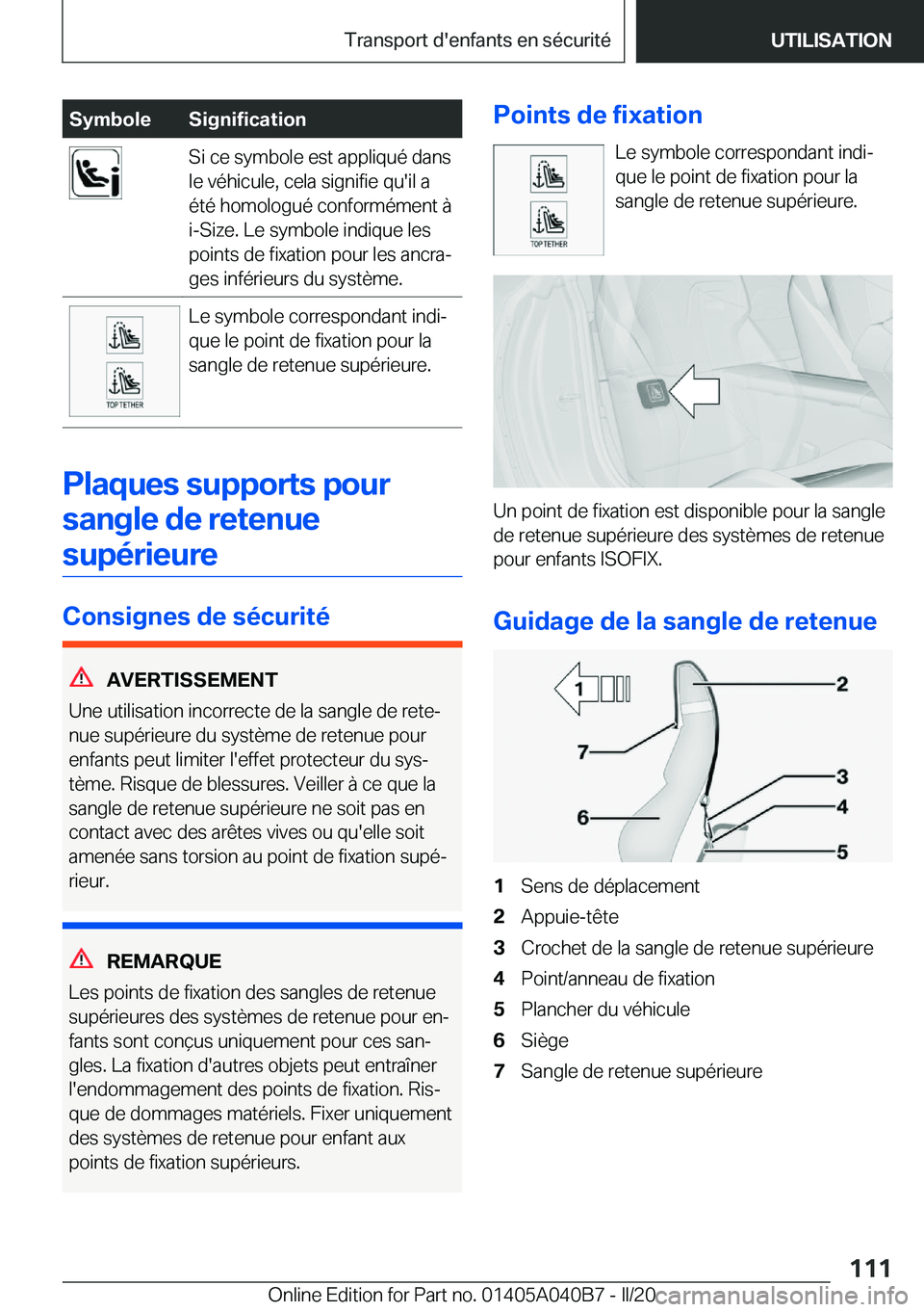 BMW Z4 2020  Notices Demploi (in French) �S�y�m�b�o�l�e�S�i�g�n�i�f�i�c�a�t�i�o�n�S�i��c�e��s�y�m�b�o�l�e��e�s�t��a�p�p�l�i�q�u�é��d�a�n�s
�l�e��v�é�h�i�c�u�l�e�,��c�e�l�a��s�i�g�n�i�f�i�e��q�u�'�i�l��a
�é�t�é��h�o�m�o�l�o