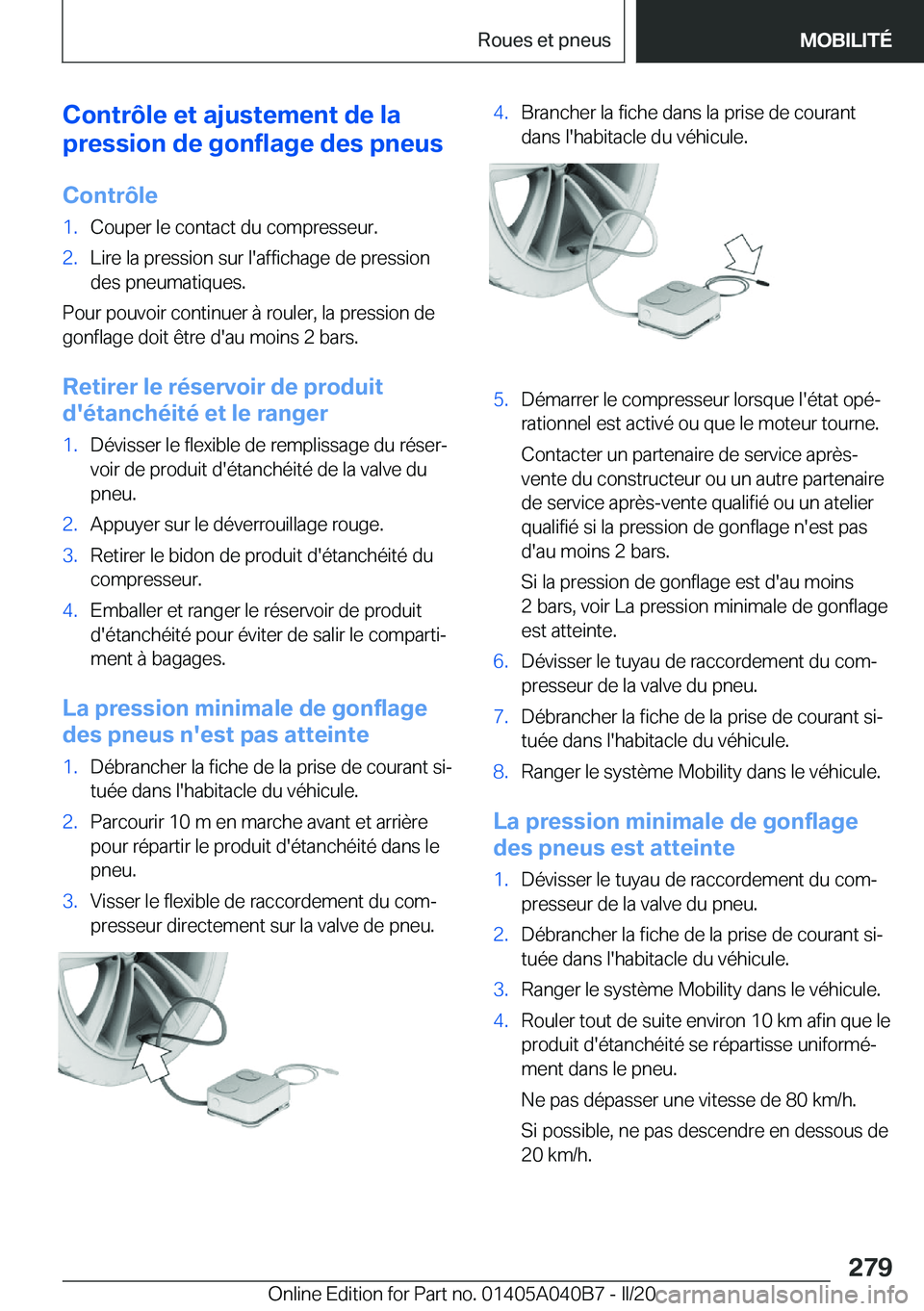 BMW Z4 2020  Notices Demploi (in French) �C�o�n�t�r�