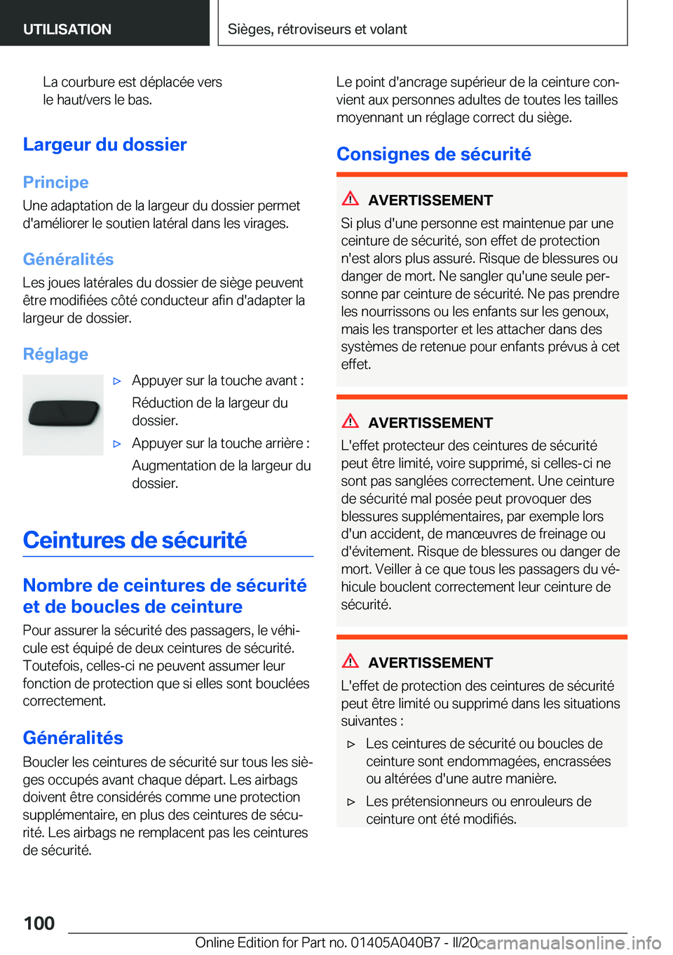 BMW Z4 2020  Notices Demploi (in French) �L�a��c�o�u�r�b�u�r�e��e�s�t��d�é�p�l�a�c�é�e��v�e�r�s
�l�e��h�a�u�t�/�v�e�r�s��l�e��b�a�s�.
�L�a�r�g�e�u�r��d�u��d�o�s�s�i�e�r
�P�r�i�n�c�i�p�e �U�n�e��a�d�a�p�t�a�t�i�o�n��d�e��l�a��l