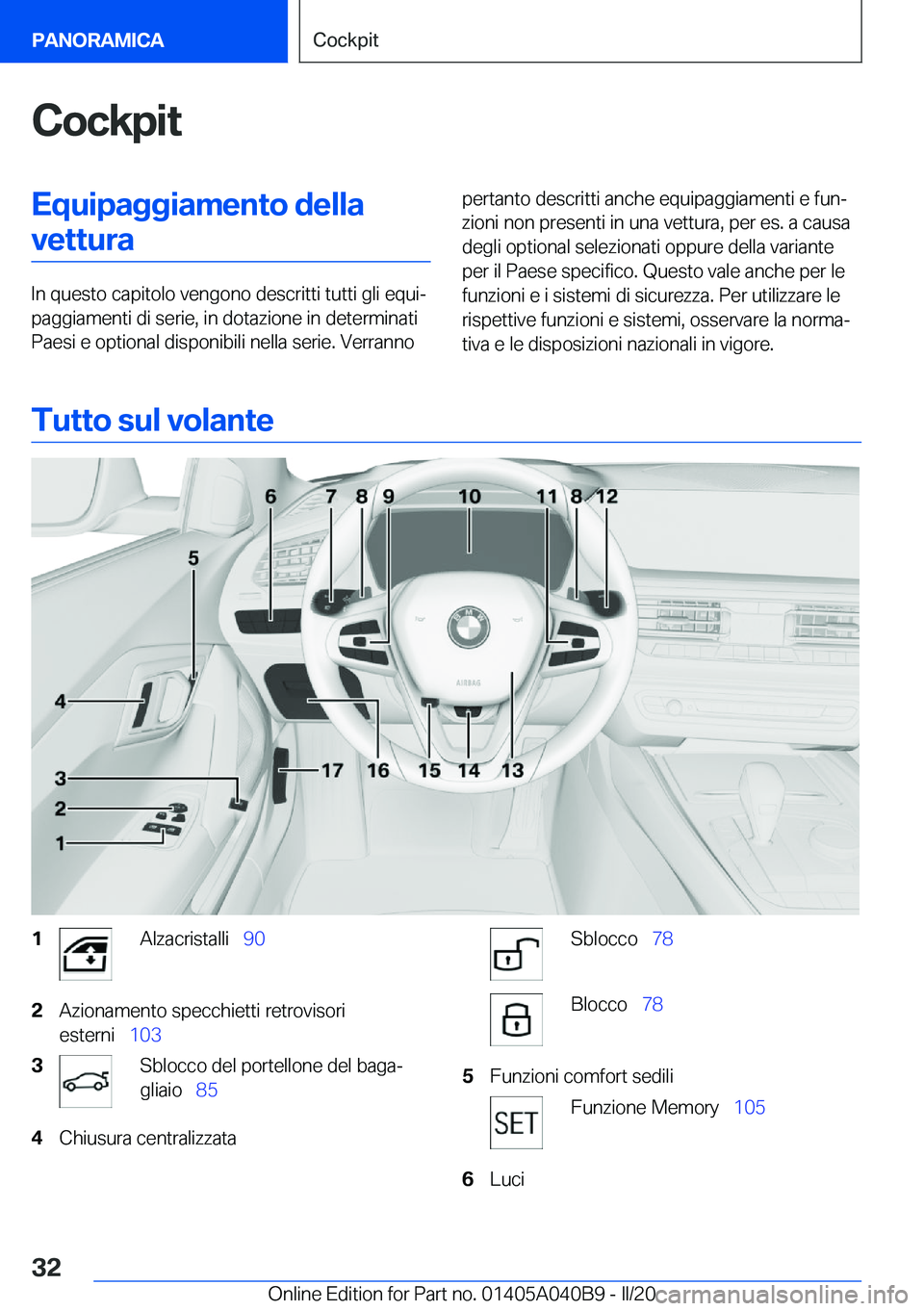 BMW Z4 2020  Libretti Di Uso E manutenzione (in Italian) �C�o�c�k�p�i�t�E�q�u�i�p�a�g�g�i�a�m�e�n�t�o��d�e�l�l�a�v�e�t�t�u�r�a
�I�n��q�u�e�s�t�o��c�a�p�i�t�o�l�o��v�e�n�g�o�n�o��d�e�s�c�r�i�t�t�i��t�u�t�t�i��g�l�i��e�q�u�iª
�p�a�g�g�i�a�m�e�n�t�i�