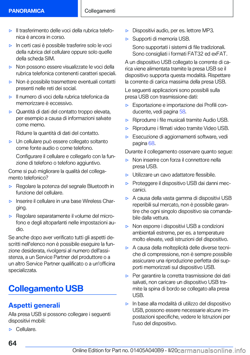 BMW Z4 2020  Libretti Di Uso E manutenzione (in Italian) 'x�I�l��t�r�a�s�f�e�r�i�m�e�n�t�o��d�e�l�l�e��v�o�c�i��d�e�l�l�a��r�u�b�r�i�c�a��t�e�l�e�f�oª
�n�i�c�a��è��a�n�c�o�r�a��i�n��c�o�r�s�o�.'x�I�n��c�e�r�t�i��c�a�s�i��è��p�o�s�s