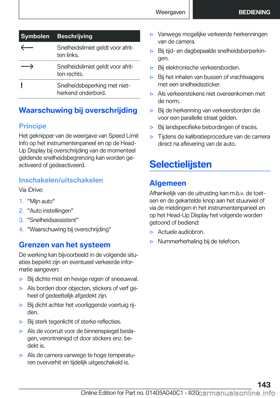BMW Z4 2020  Instructieboekjes (in Dutch) �S�y�m�b�o�l�e�n�B�e�s�c�h�r�i�j�v�i�n�g��S�n�e�l�h�e�i�d�s�l�i�m�i�e�t��g�e�l�d�t��v�o�o�r��a�f�r�i�tj
�t�e�n��l�i�n�k�s�.��S�n�e�l�h�e�i�d�s�l�i�m�i�e�t��g�e�l�d�t��v�o�o�r��a�f�r�i�tj
�t