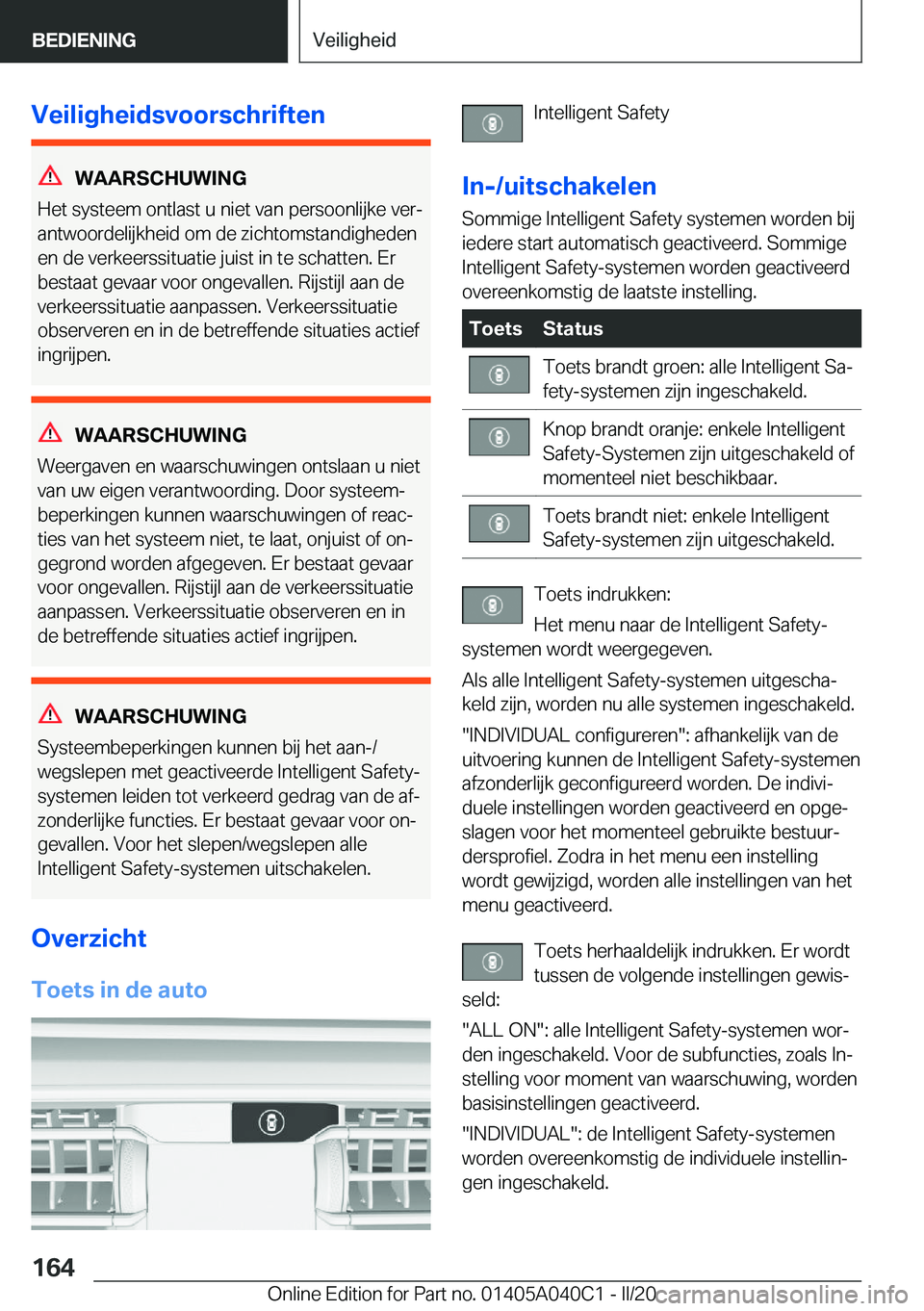 BMW Z4 2020  Instructieboekjes (in Dutch) �V�e�i�l�i�g�h�e�i�d�s�v�o�o�r�s�c�h�r�i�f�t�e�n
�W�A�A�R�S�C�H�U�W�I�N�G
�H�e�t��s�y�s�t�e�e�m��o�n�t�l�a�s�t��u��n�i�e�t��v�a�n��p�e�r�s�o�o�n�l�i�j�k�e��v�e�rj
�a�n�t�w�o�o�r�d�e�l�i�j�k�h�