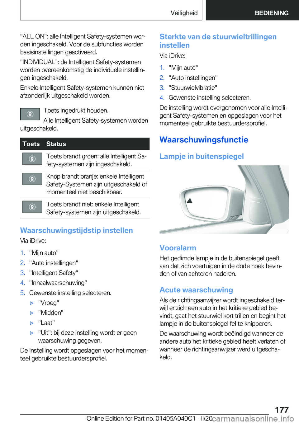 BMW Z4 2020  Instructieboekjes (in Dutch) ��A�L�L��O�N��:��a�l�l�e��I�n�t�e�l�l�i�g�e�n�t��S�a�f�e�t�y�-�s�y�s�t�e�m�e�n��w�o�rj�d�e�n��i�n�g�e�s�c�h�a�k�e�l�d�.��V�o�o�r��d�e��s�u�b�f�u�n�c�t�i�e�s��w�o�r�d�e�n�b�a�s�i�s�i�n�s�t