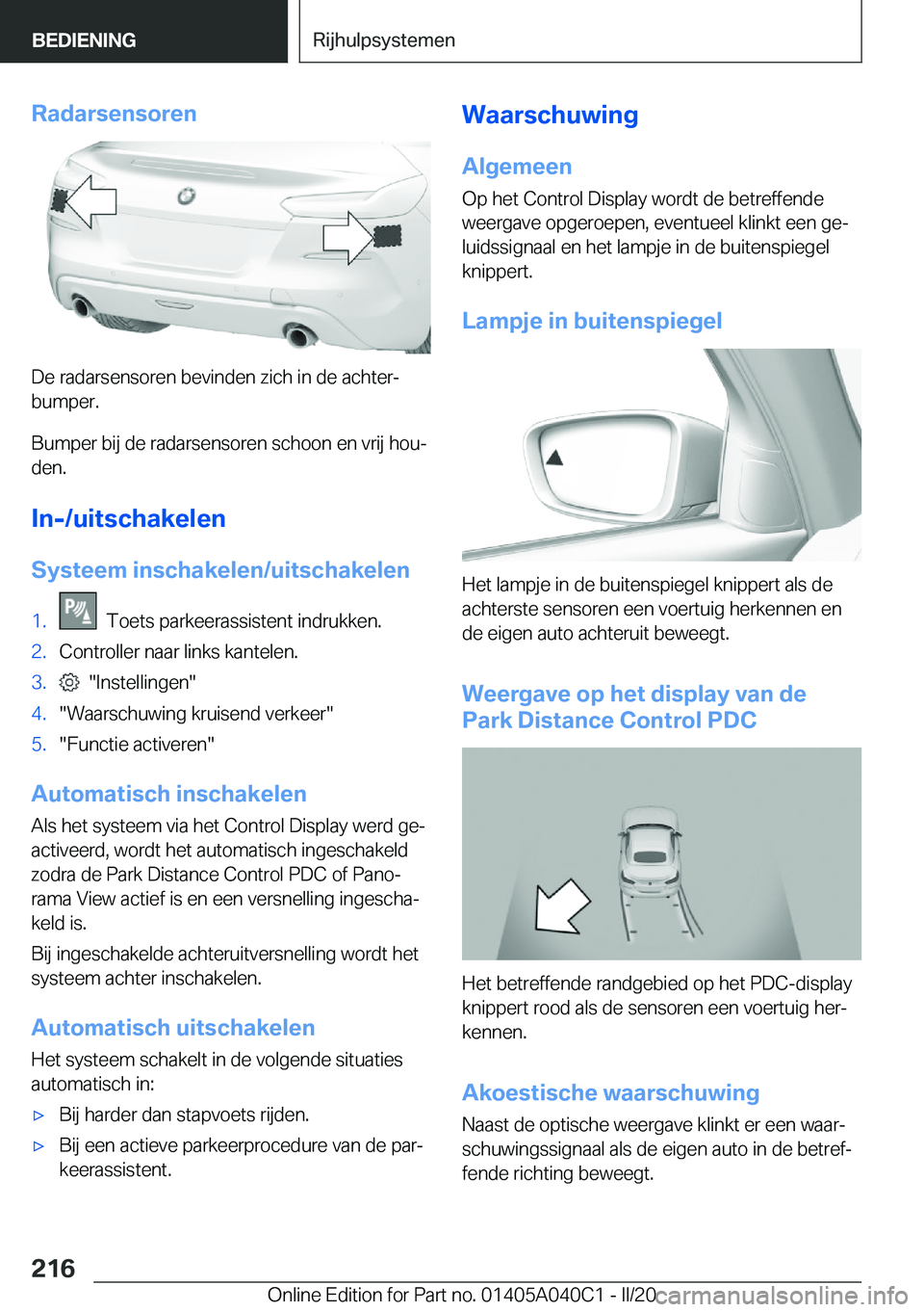 BMW Z4 2020  Instructieboekjes (in Dutch) �R�a�d�a�r�s�e�n�s�o�r�e�n
�D�e��r�a�d�a�r�s�e�n�s�o�r�e�n��b�e�v�i�n�d�e�n��z�i�c�h��i�n��d�e��a�c�h�t�e�rj�b�u�m�p�e�r�.
�B�u�m�p�e�r��b�i�j��d�e��r�a�d�a�r�s�e�n�s�o�r�e�n��s�c�h�o�o�n�
