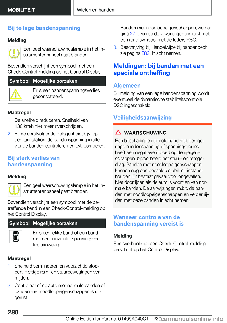 BMW Z4 2020  Instructieboekjes (in Dutch) �B�i�j��t�e��l�a�g�e��b�a�n�d�e�n�s�p�a�n�n�i�n�g�M�e�l�d�i�n�g �E�e�n��g�e�e�l��w�a�a�r�s�c�h�u�w�i�n�g�s�l�a�m�p�j�e��i�n��h�e�t��i�nj
�s�t�r�u�m�e�n�t�e�n�p�a�n�e�e�l��g�a�a�t��b�r�a�n�d