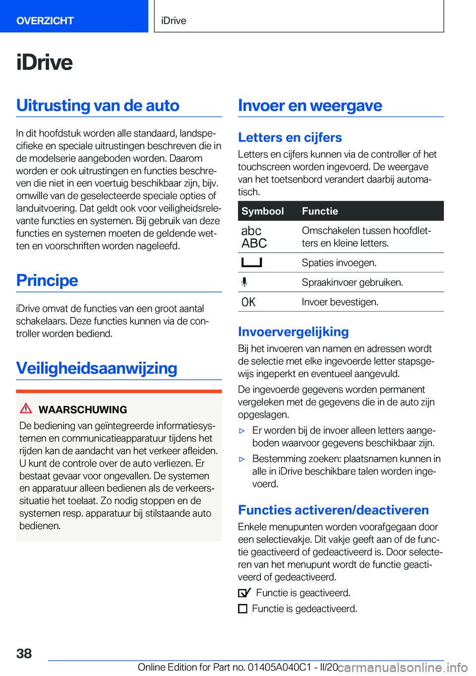 BMW Z4 2020  Instructieboekjes (in Dutch) �i�D�r�i�v�e�U�i�t�r�u�s�t�i�n�g��v�a�n��d�e��a�u�t�o
�I�n��d�i�t��h�o�o�f�d�s�t�u�k��w�o�r�d�e�n��a�l�l�e��s�t�a�n�d�a�a�r�d�,��l�a�n�d�s�p�ej�c�i�f�i�e�k�e��e�n��s�p�e�c�i�a�l�e��u�i�t�