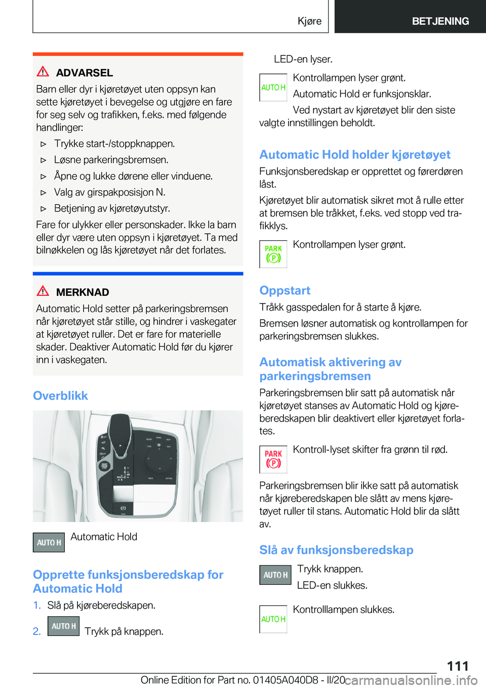 BMW Z4 2020  InstruksjonsbØker (in Norwegian) �A�D�V�A�R�S�E�L
�B�a�r�n��e�l�l�e�r��d�y�r��i��k�j�
