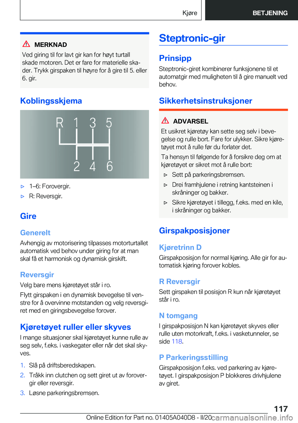 BMW Z4 2020  InstruksjonsbØker (in Norwegian) �M�E�R�K�N�A�D
�V�e�d��g�i�r�i�n�g��t�i�l��f�o�r��l�a�v�t��g�i�r��k�a�n��f�o�r��h�