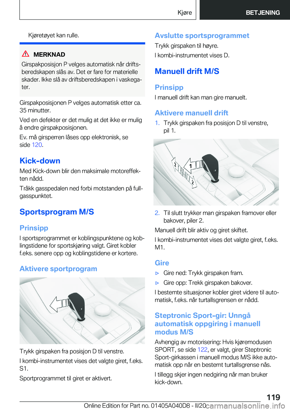 BMW Z4 2020  InstruksjonsbØker (in Norwegian) �K�j�