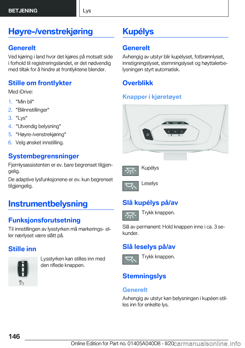 BMW Z4 2020  InstruksjonsbØker (in Norwegian) �H�