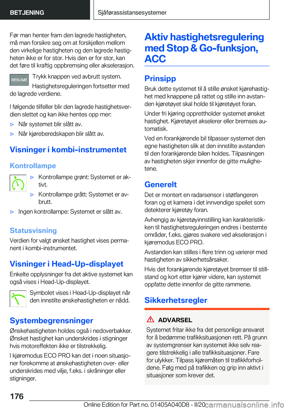 BMW Z4 2020  InstruksjonsbØker (in Norwegian) �F�