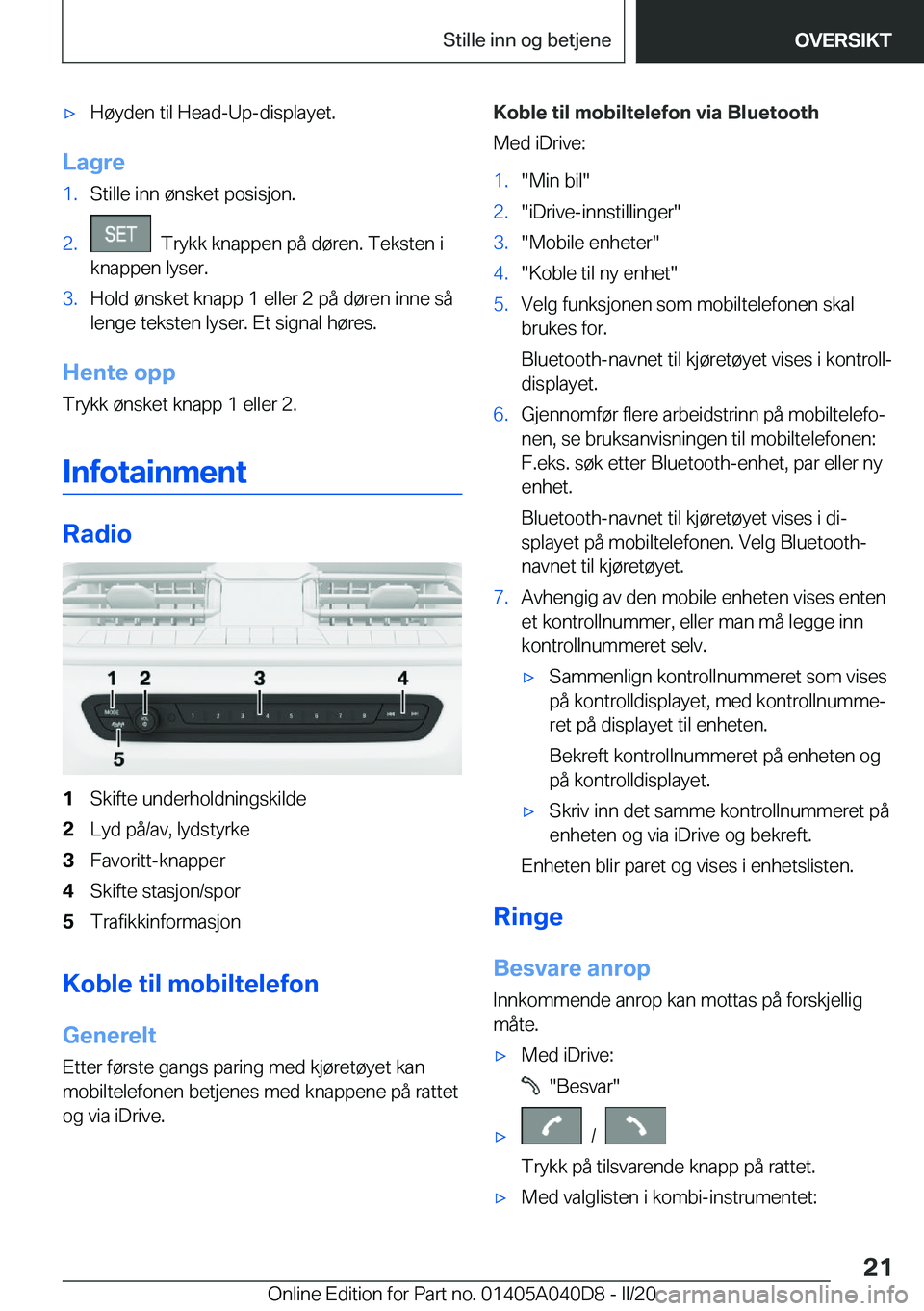 BMW Z4 2020  InstruksjonsbØker (in Norwegian) 'x�H�