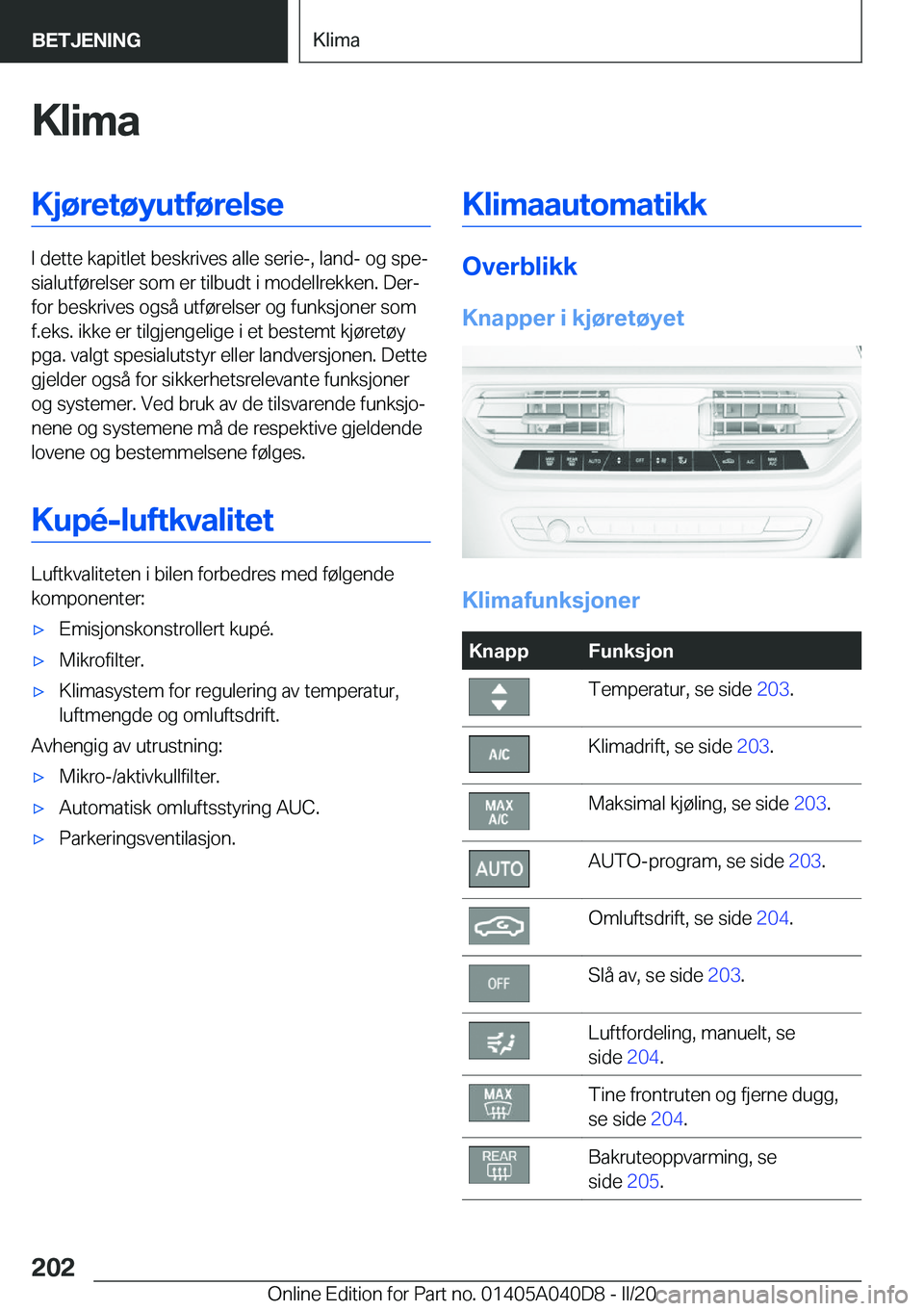 BMW Z4 2020  InstruksjonsbØker (in Norwegian) �K�l�i�m�a�K�j�