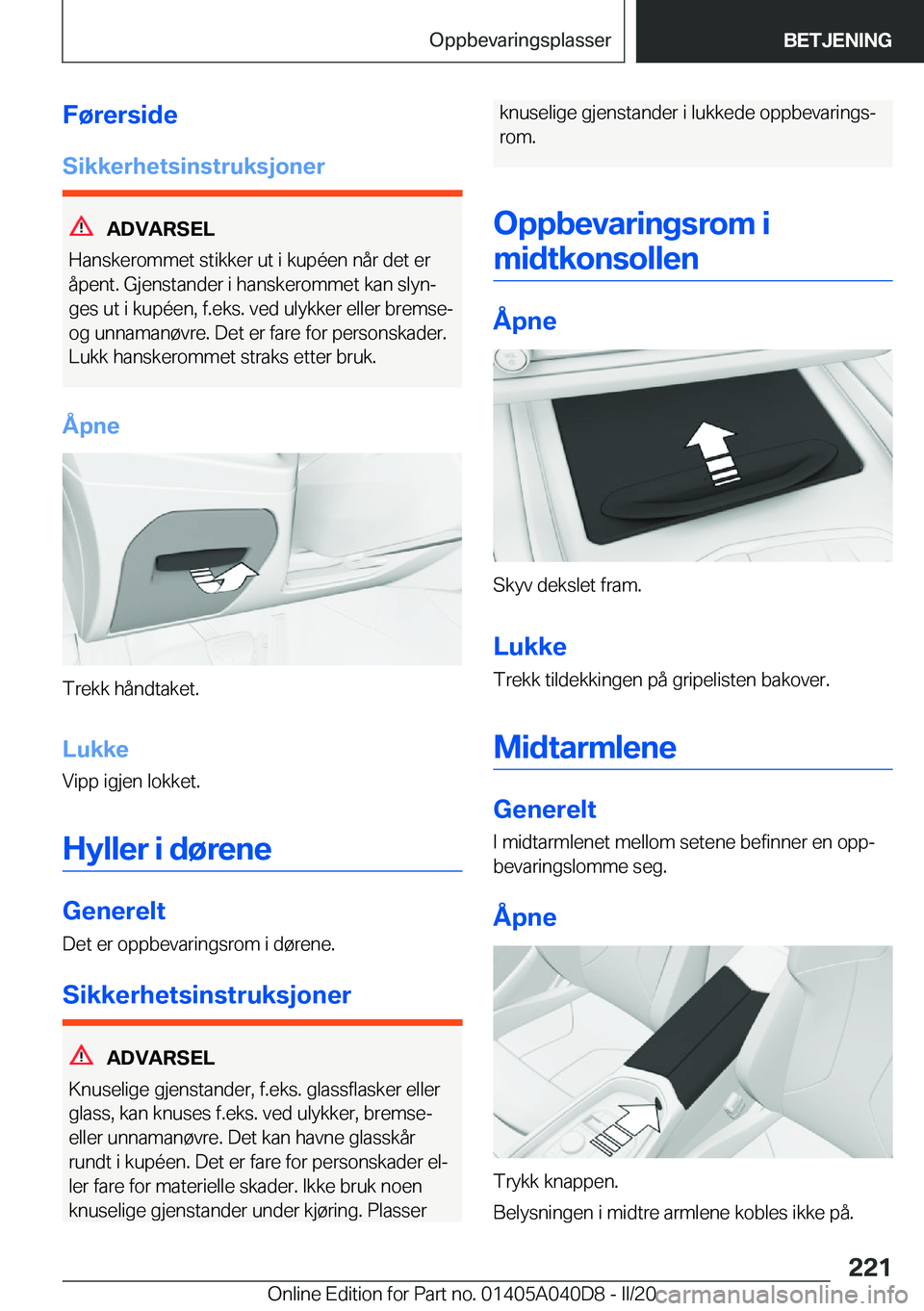 BMW Z4 2020  InstruksjonsbØker (in Norwegian) �F�