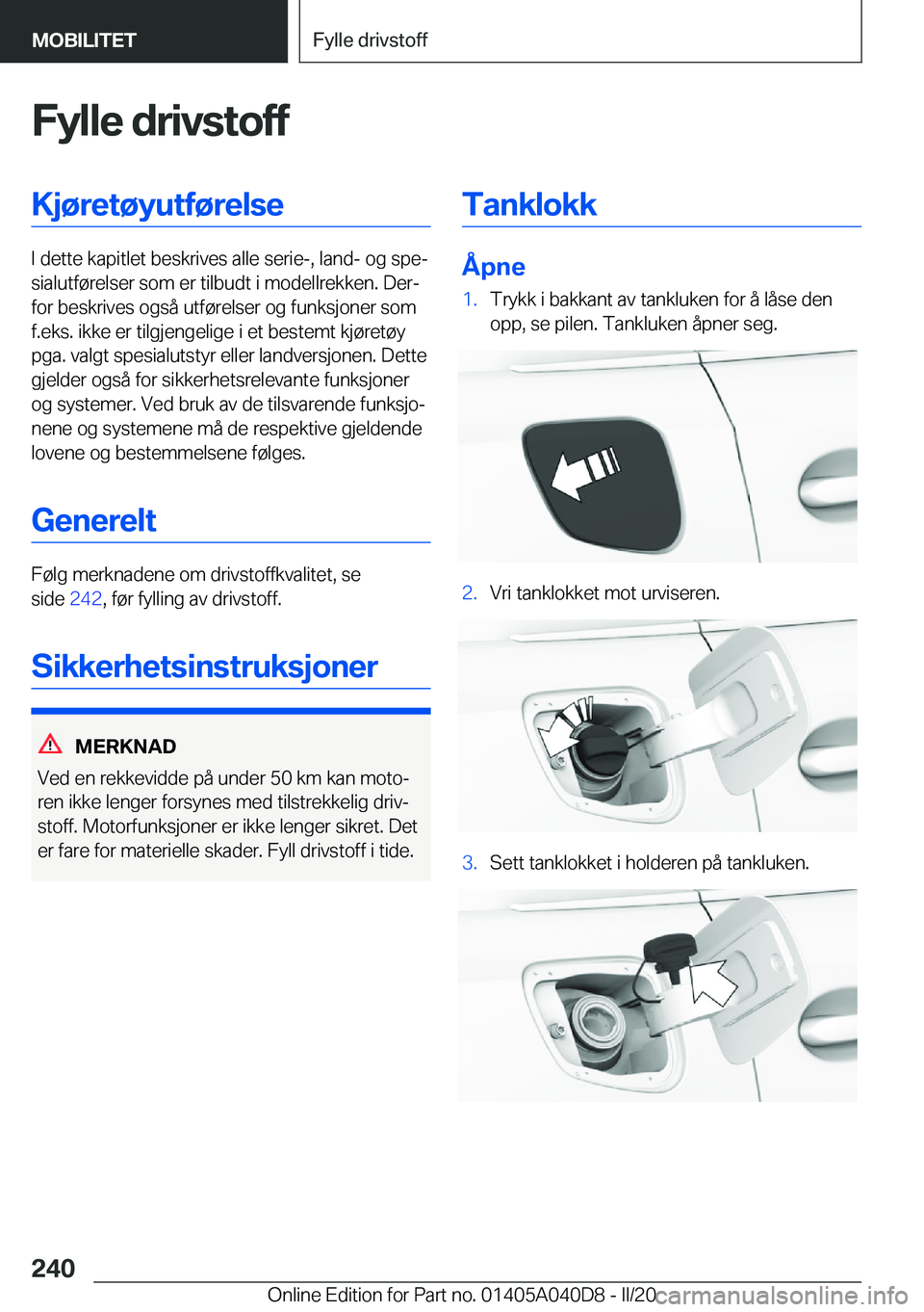 BMW Z4 2020  InstruksjonsbØker (in Norwegian) �F�y�l�l�e��d�r�i�v�s�t�o�f�f�K�j�