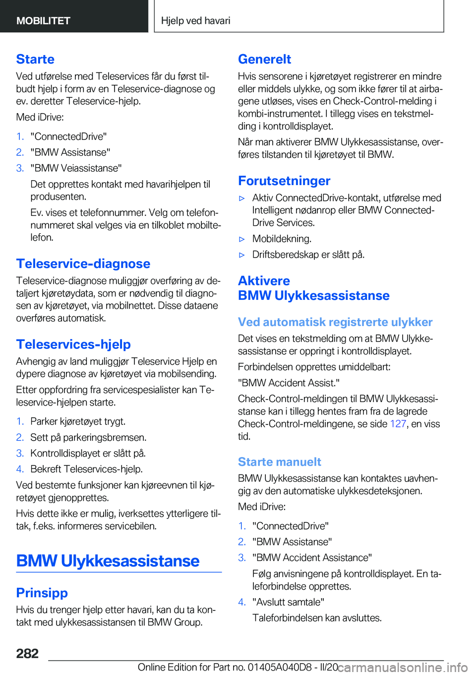 BMW Z4 2020  InstruksjonsbØker (in Norwegian) �S�t�a�r�t�e�V�e�d��u�t�f�