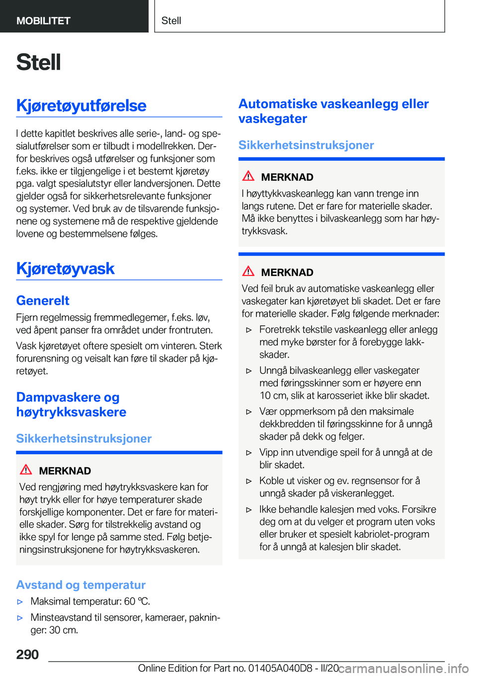 BMW Z4 2020  InstruksjonsbØker (in Norwegian) �S�t�e�l�l�K�j�