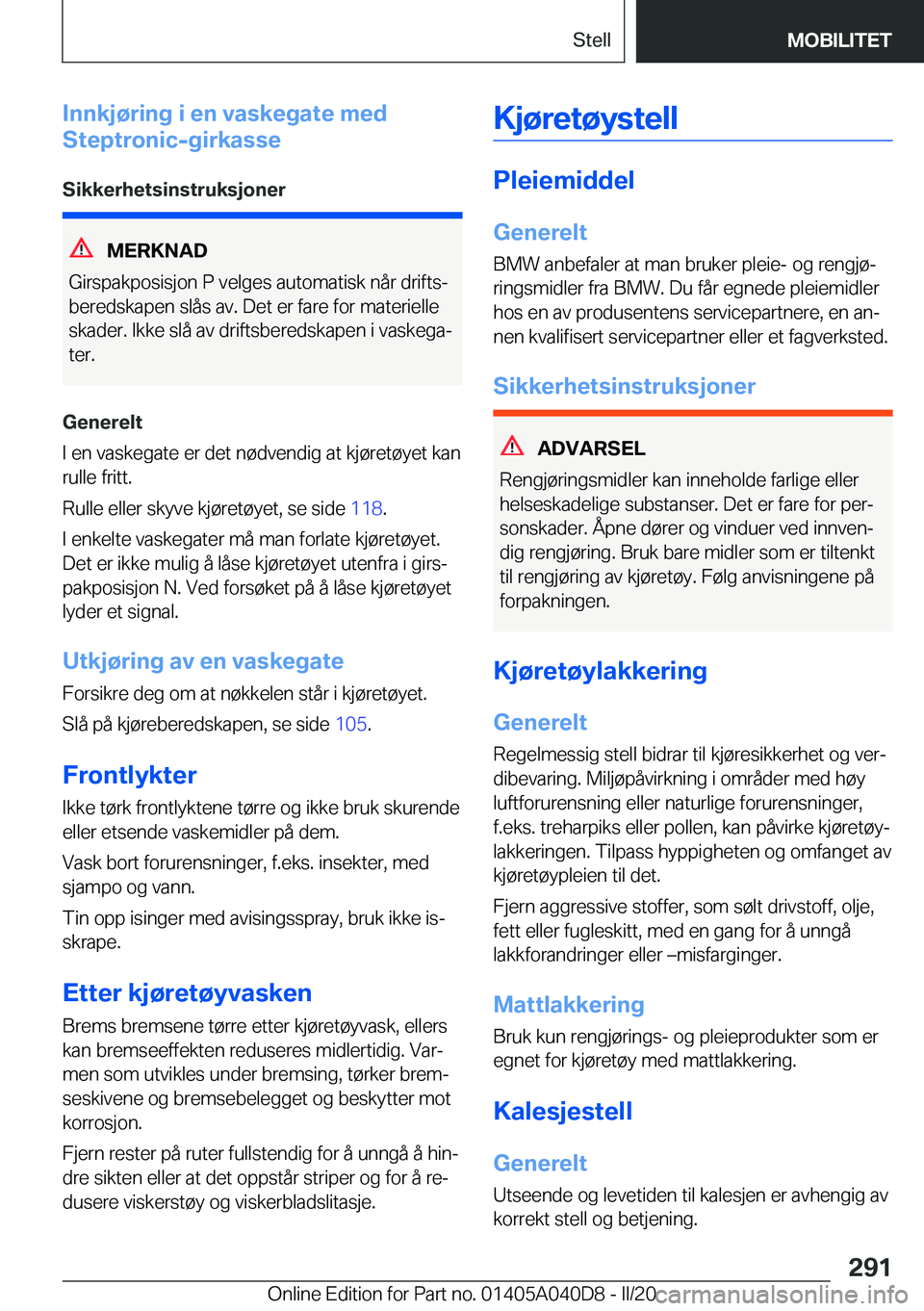 BMW Z4 2020  InstruksjonsbØker (in Norwegian) �I�n�n�k�j�