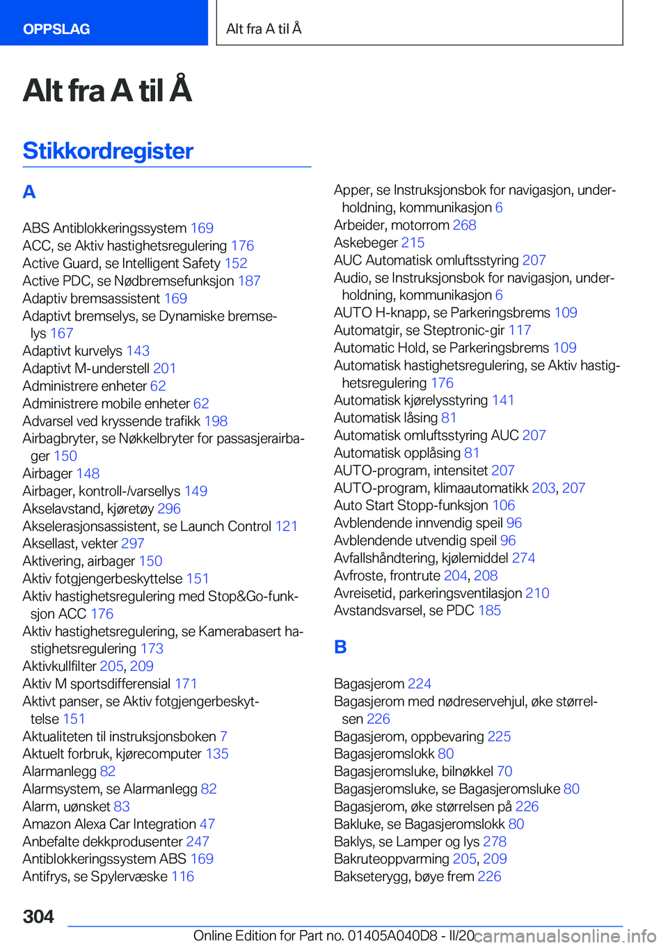 BMW Z4 2020  InstruksjonsbØker (in Norwegian) �A�l�t��f�r�a��A��t�i�l��
