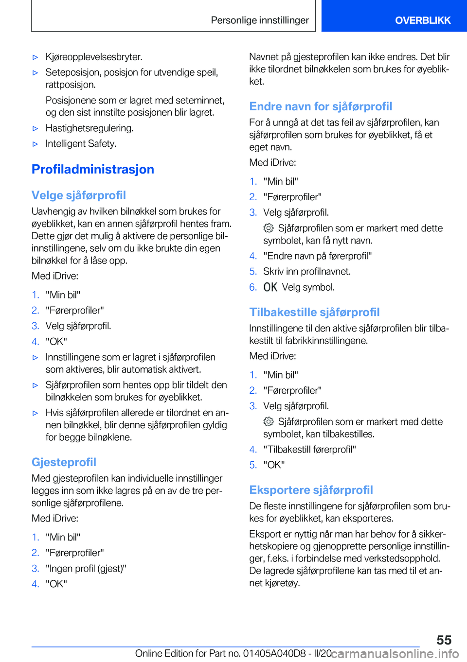 BMW Z4 2020  InstruksjonsbØker (in Norwegian) 'x�K�j�