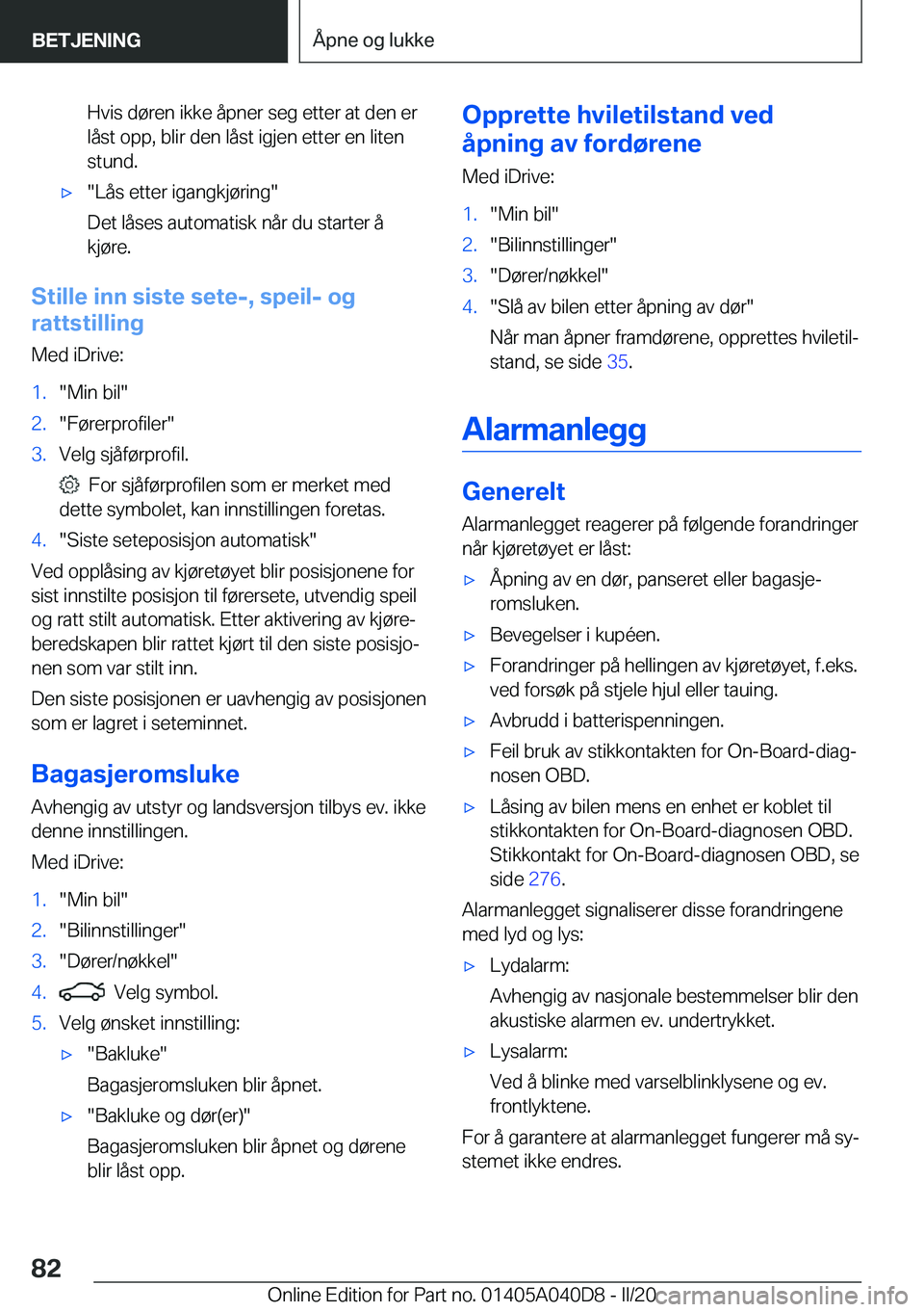 BMW Z4 2020  InstruksjonsbØker (in Norwegian) �H�v�i�s��d�