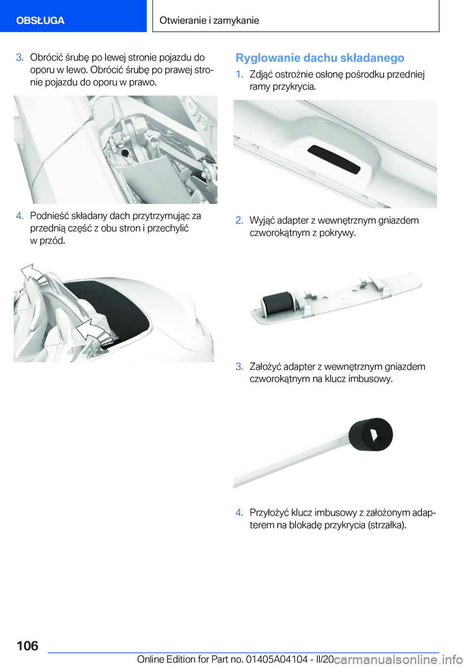 BMW Z4 2020  Instrukcja obsługi (in Polish) �3�.�O�b�r�