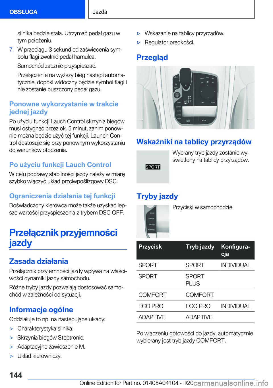 BMW Z4 2020  Instrukcja obsługi (in Polish) �s�i�l�n�i�k�a��b�