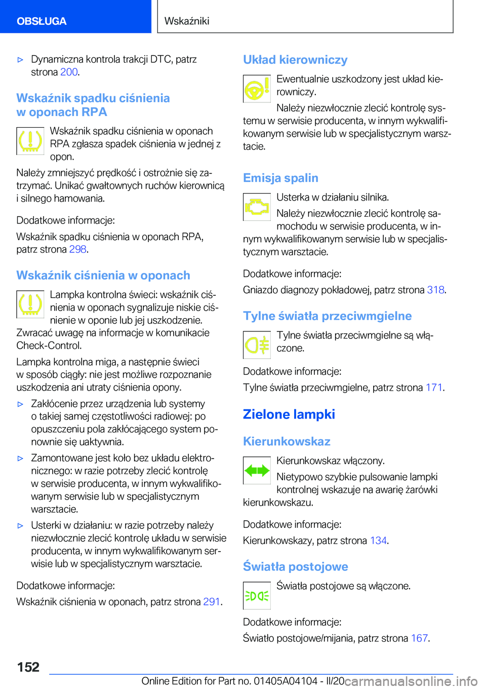 BMW Z4 2020  Instrukcja obsługi (in Polish) 'x�D�y�n�a�m�i�c�z�n�a��k�o�n�t�r�o�l�a��t�r�a�k�c�j�i��D�T�C�,��p�a�t�r�z
�s�t�r�o�n�a� �2�0�0�.
�W�s�k�a7�n�i�k��s�p�a�d�k�u��c�i�n�i�e�n�i�a
�w��o�p�o�n�a�c�h��R�P�A
�W�s�k�a7�n�i�